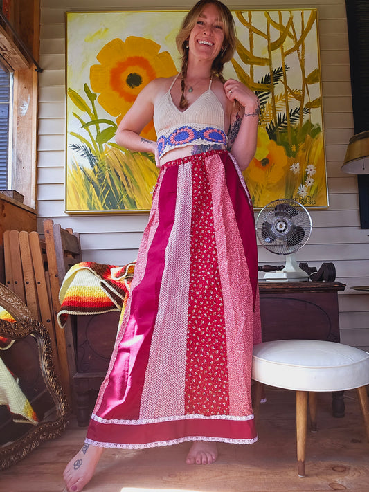 70s The Golddiggers Peasant Skirt