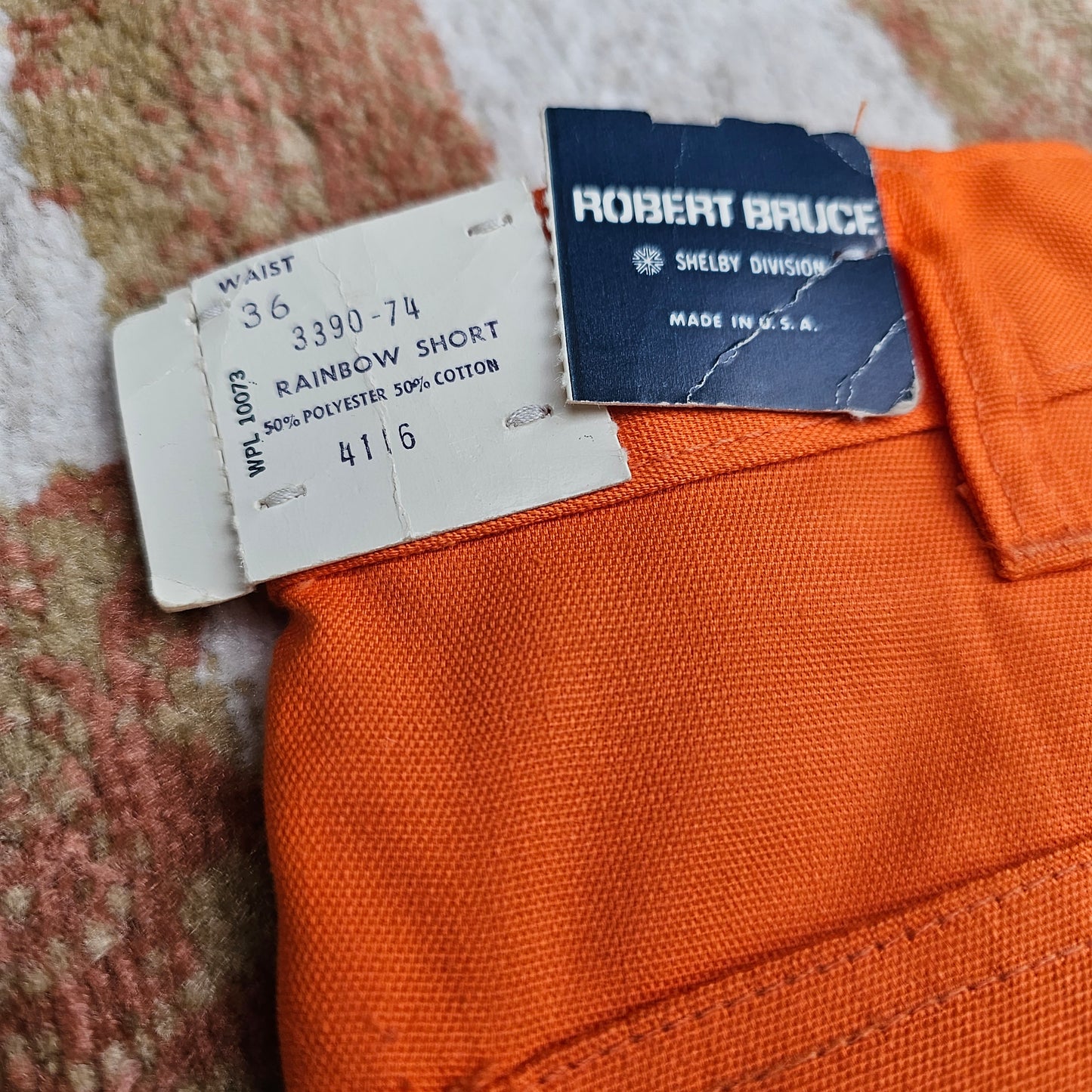 70s Deadstock Orange Shorts (36" Waist)