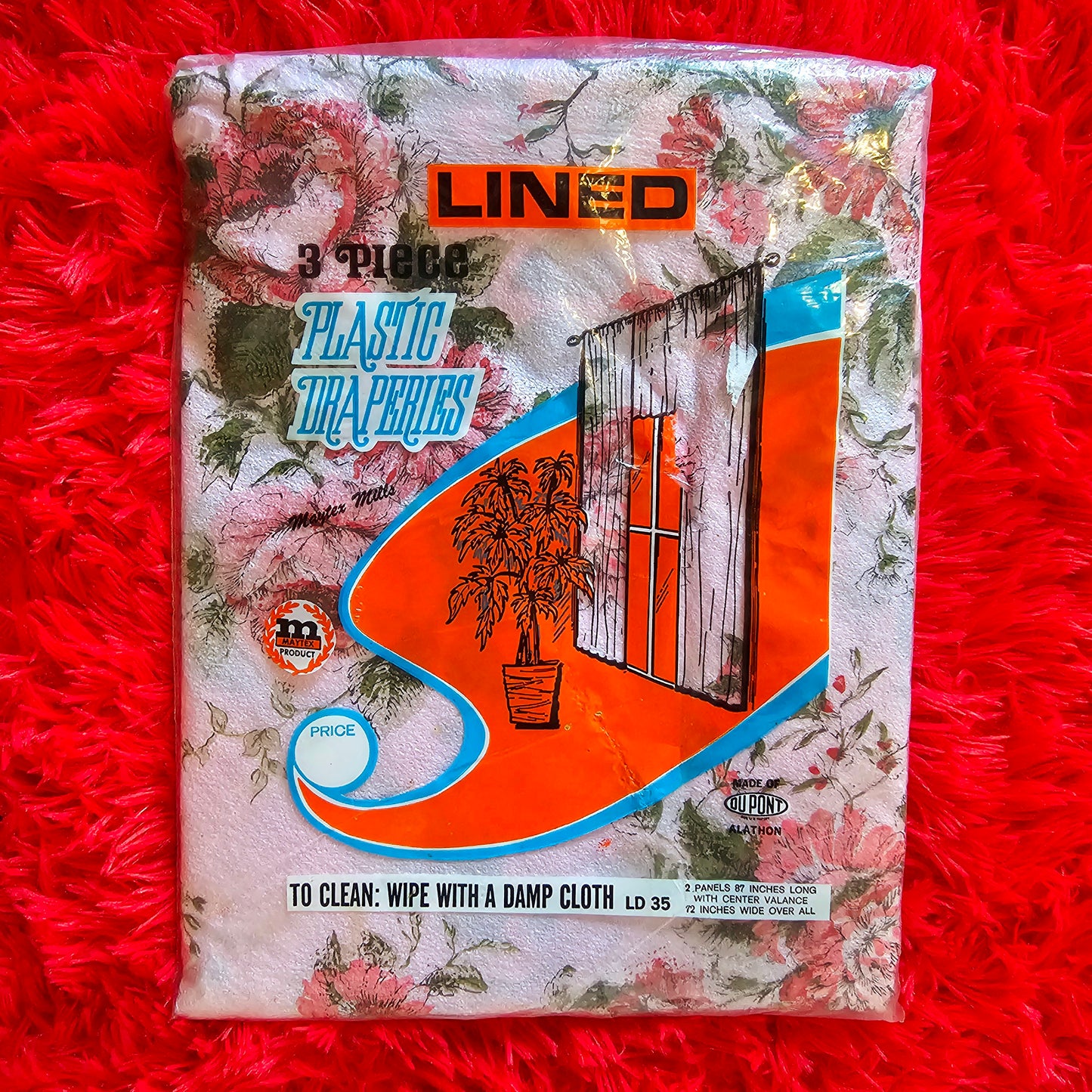 60s/70s 3-Piece Plastic Curtain Set