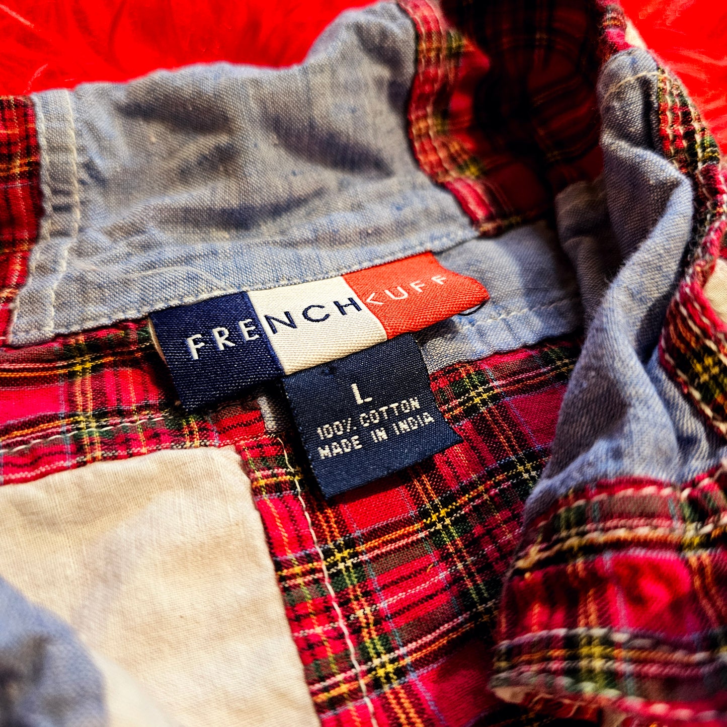 Y2K Red White Blue Tie Front Crop