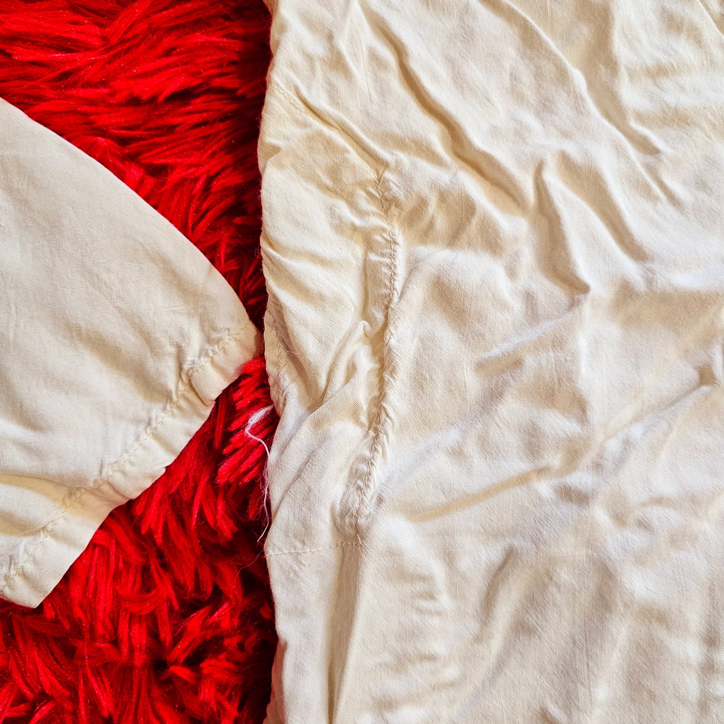 60s Golden Embroidered Linen Top from Israel (S/M)