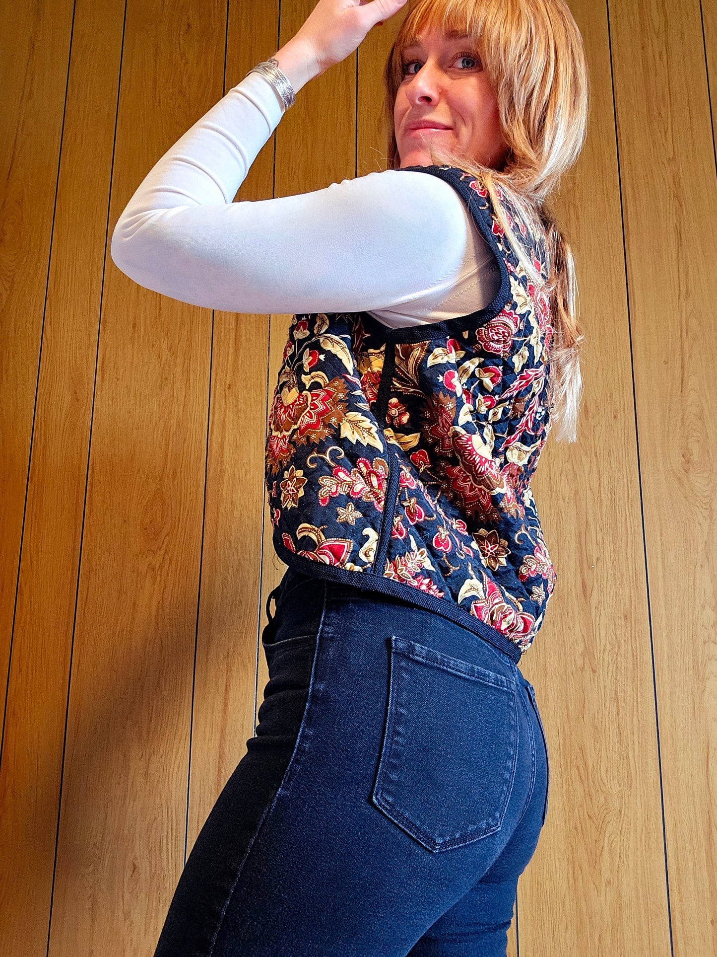 80s Quilted Paisley Vest (S/M)