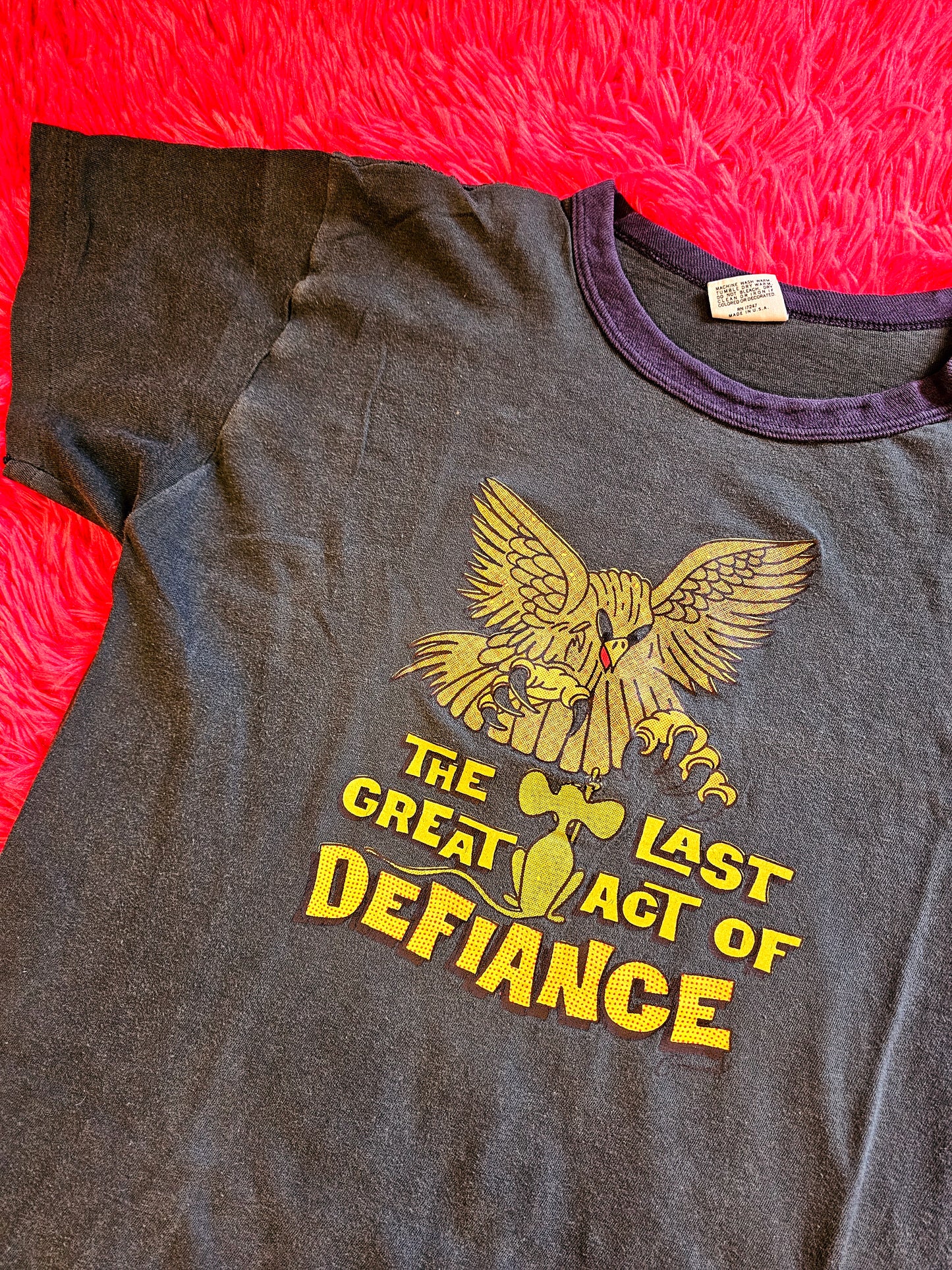 70s "The Last Great Act Of Defiance" Ringer Tee (M/L)