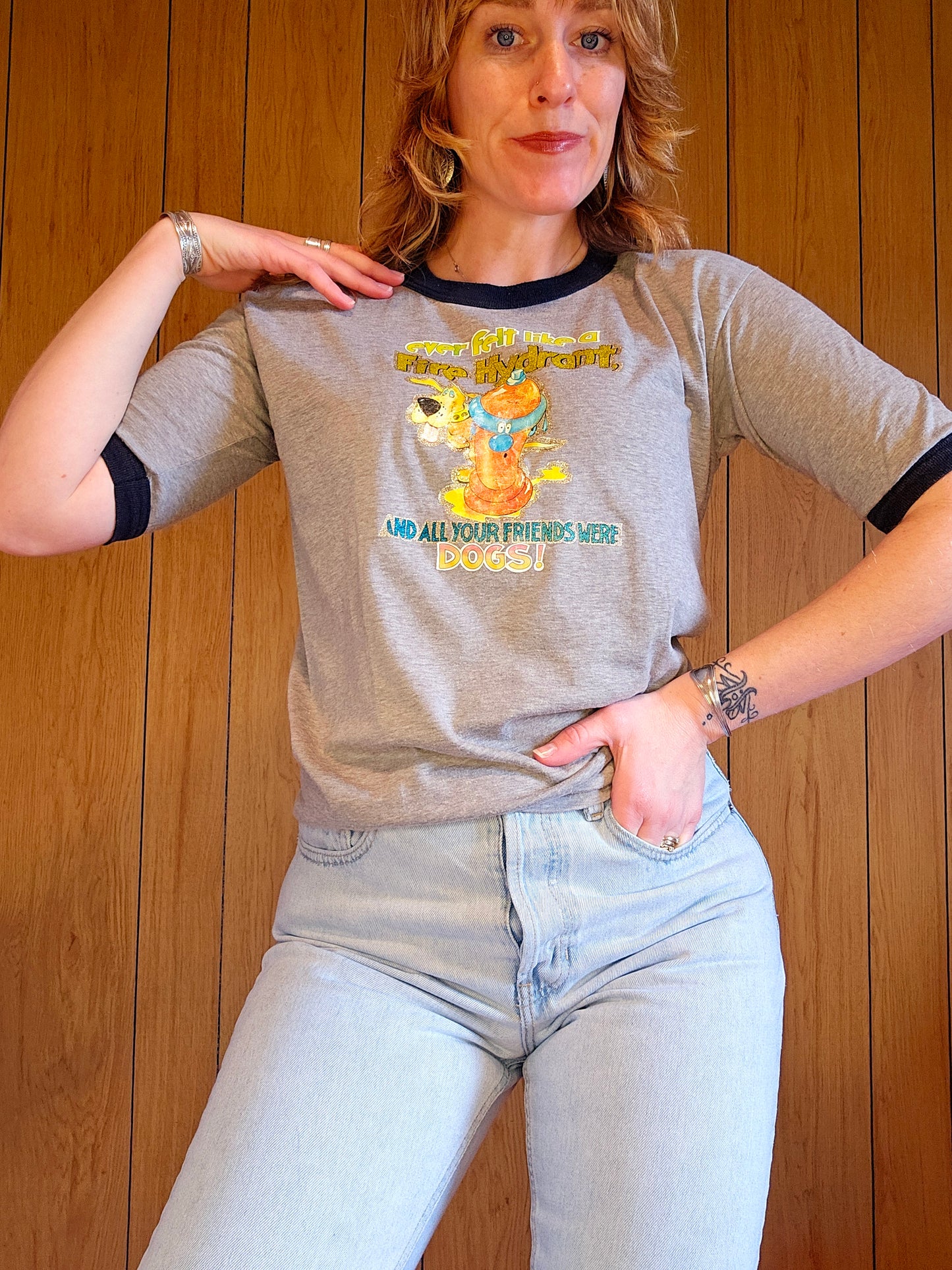 70s/80s "Ever Felt Like A Fire Hydrant, And All Your Friends Were Dogs" Tee (S/M)