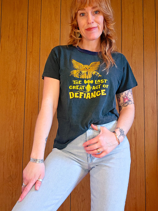 70s "The Last Great Act Of Defiance" Ringer Tee (M/L)