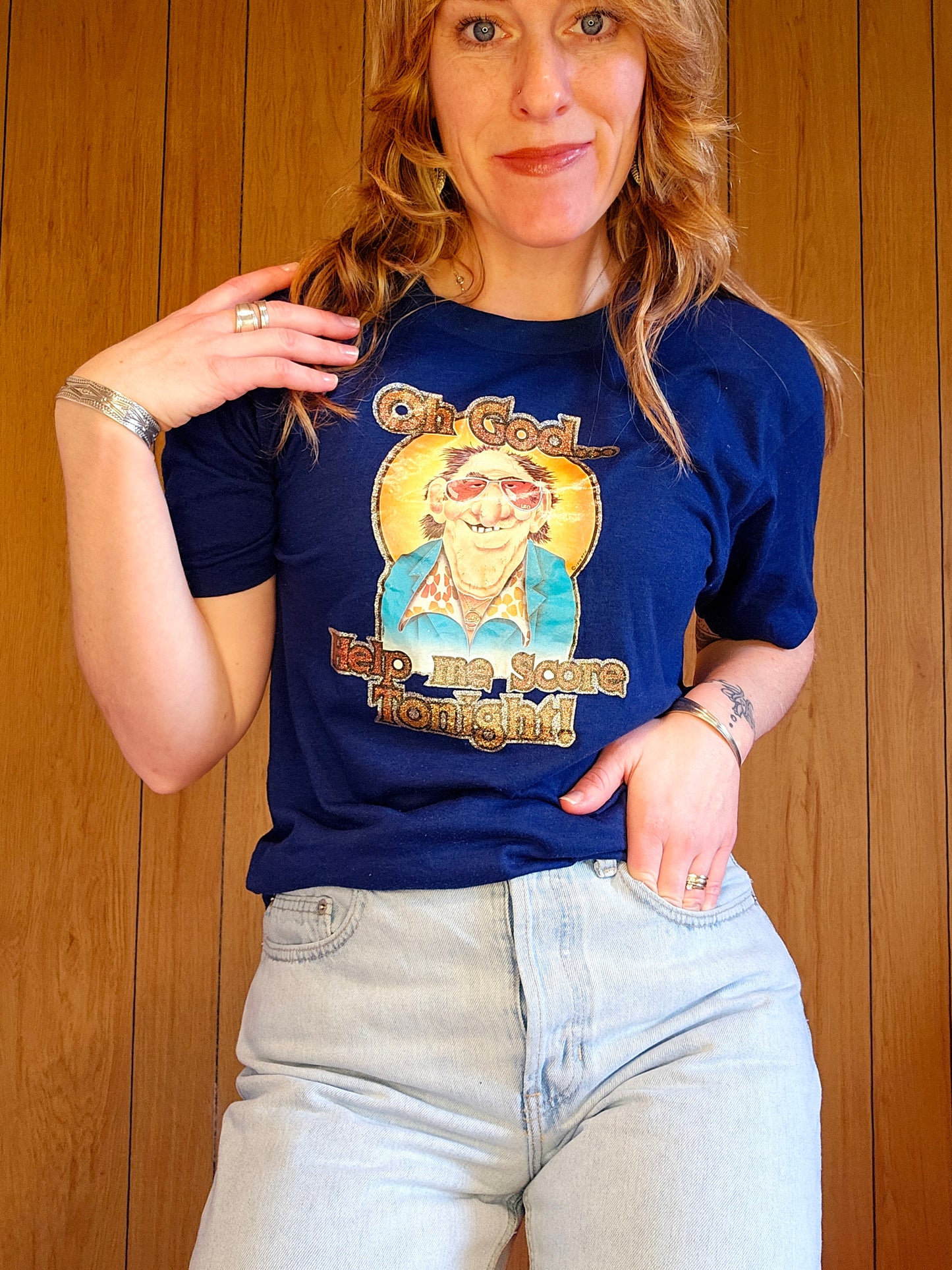 1979 "Oh God Help Me Score Tonight" Novelty Tee (L/XL)