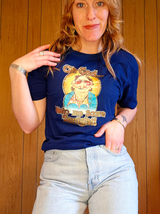 1979 "Oh God Help Me Score Tonight" Novelty Tee (L/XL)