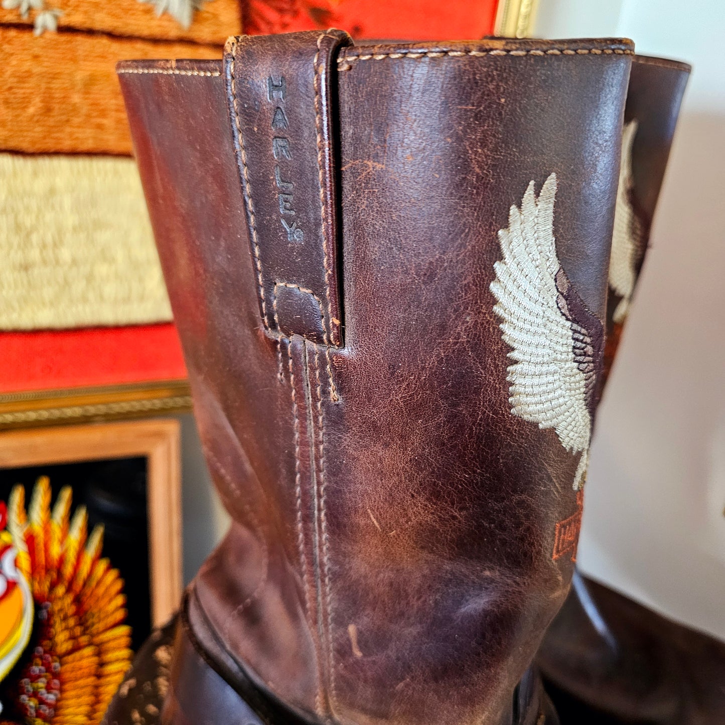 Vintage Leather Harley-D Boots