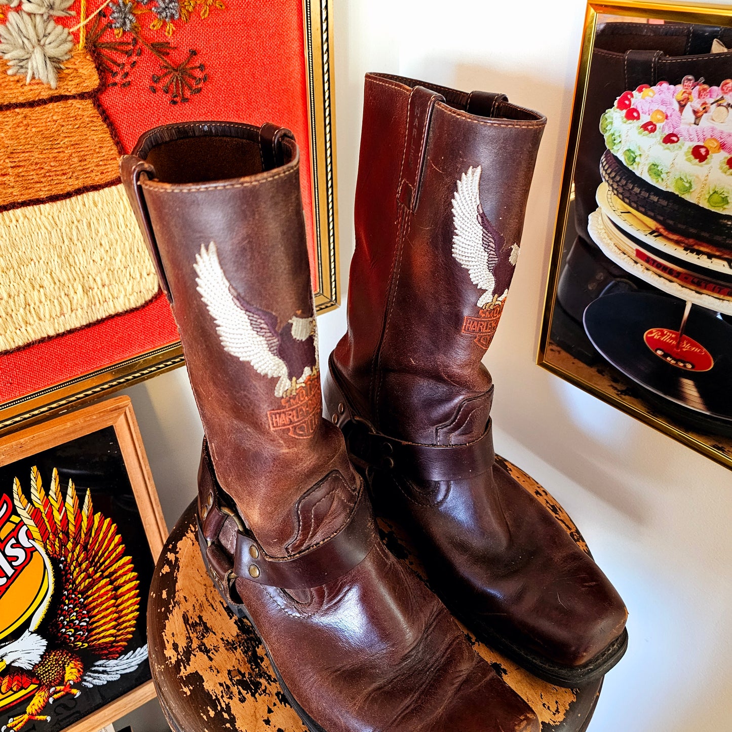 Vintage Leather Harley-D Boots