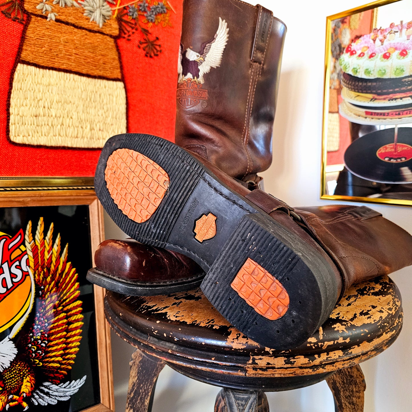 Vintage Leather Harley-D Boots