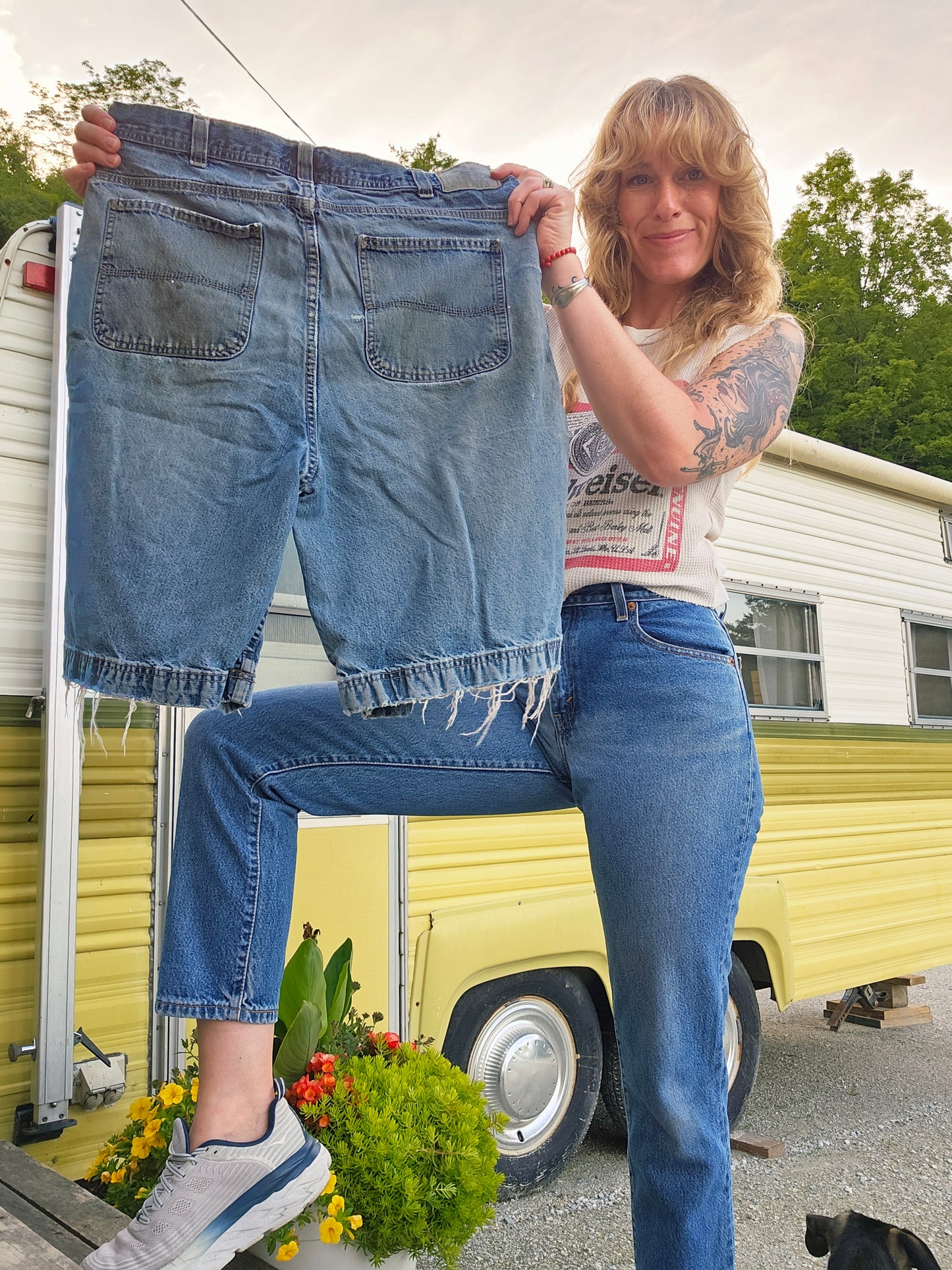 Y2K Thrashed St. John's Bay Denim Shorts (Mens 36)