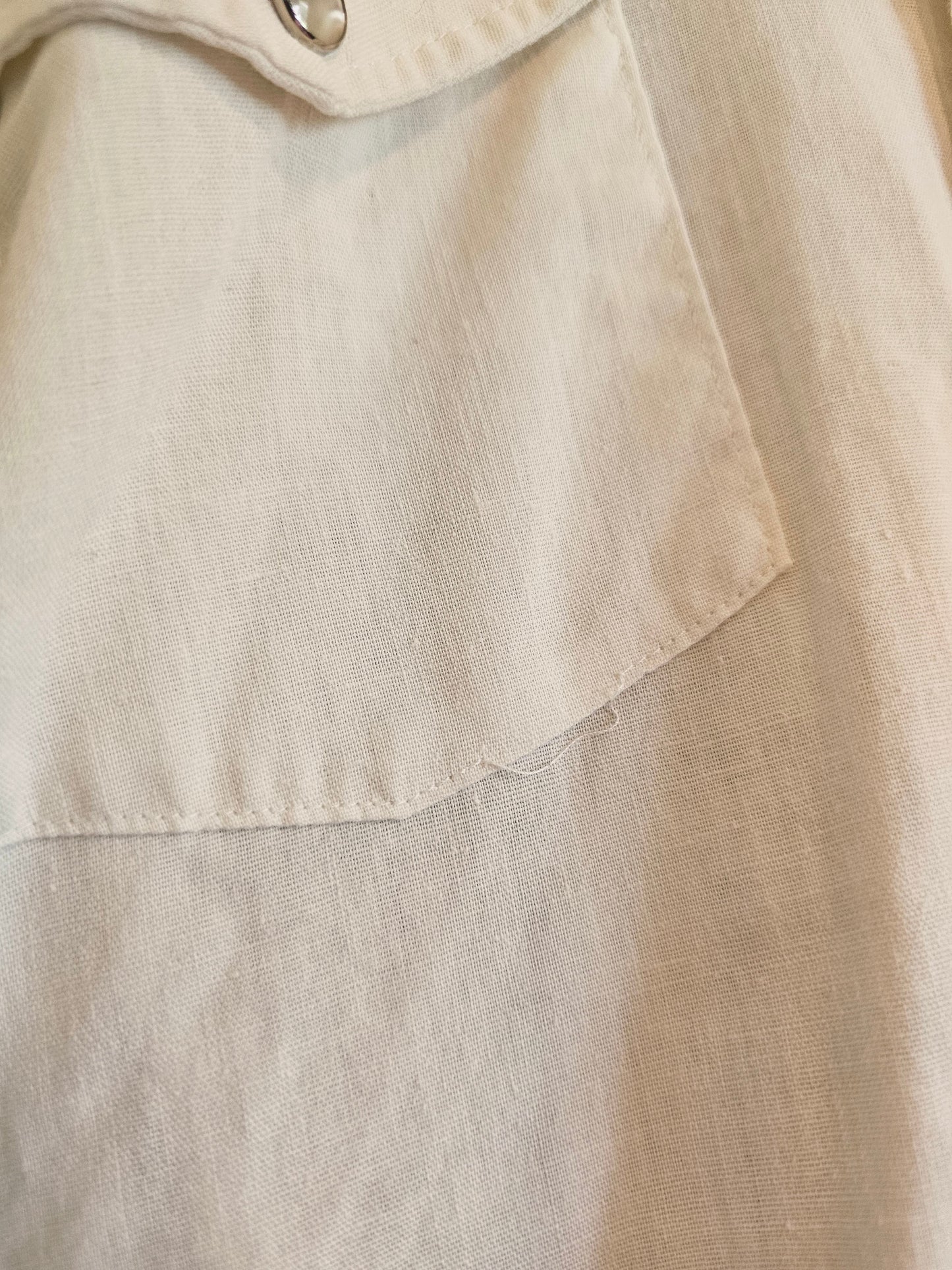60s Floral Embroidered Snap Top (Femme L/Masc M)