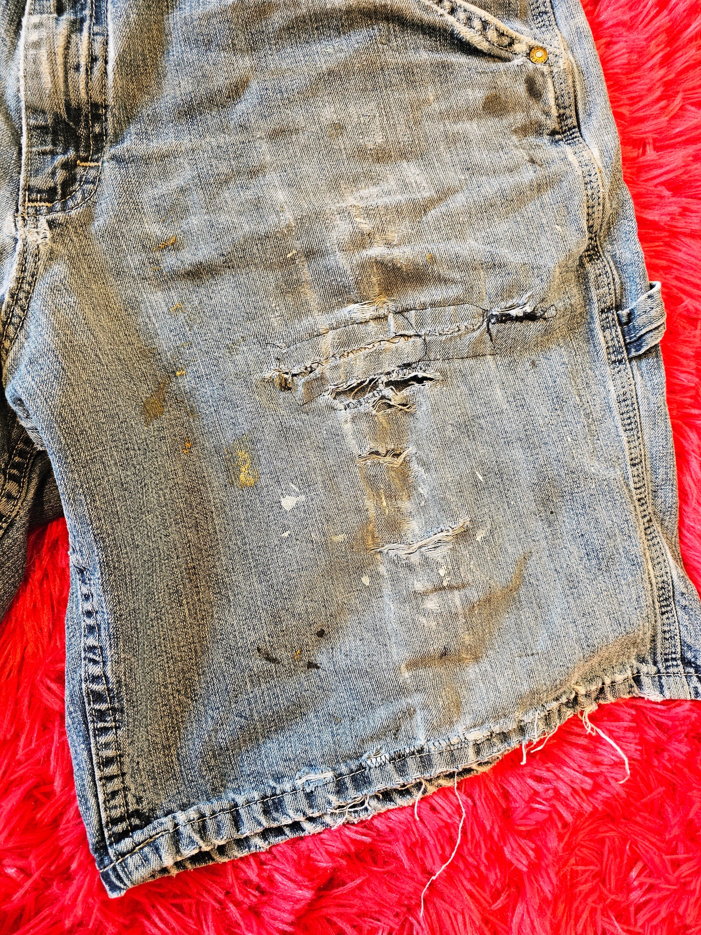 Y2K Thrashed Denim Shorts (Mens 36)