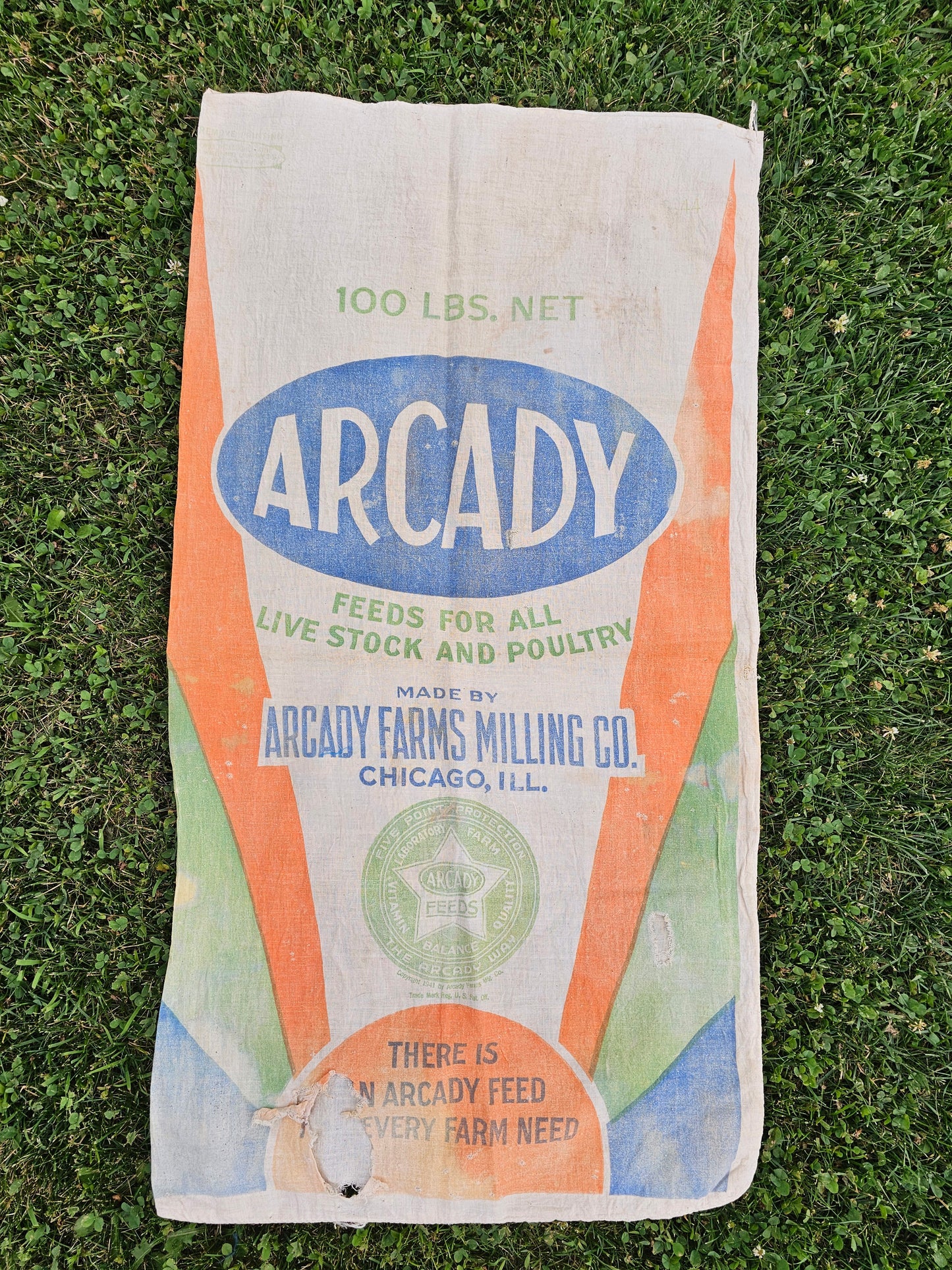 1930's Arcady Fabric Grain Feed Sack