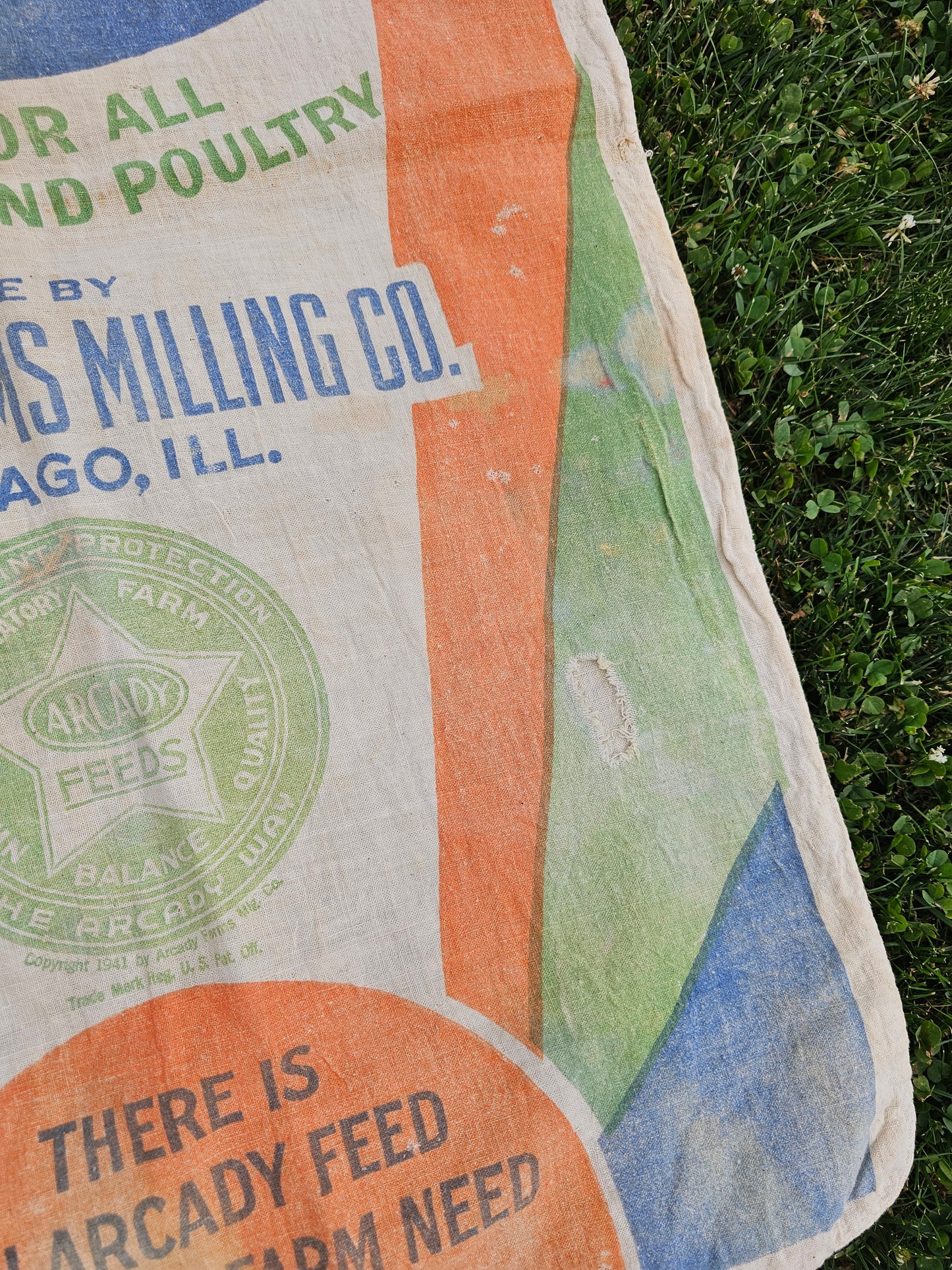 1930's Arcady Fabric Grain Feed Sack