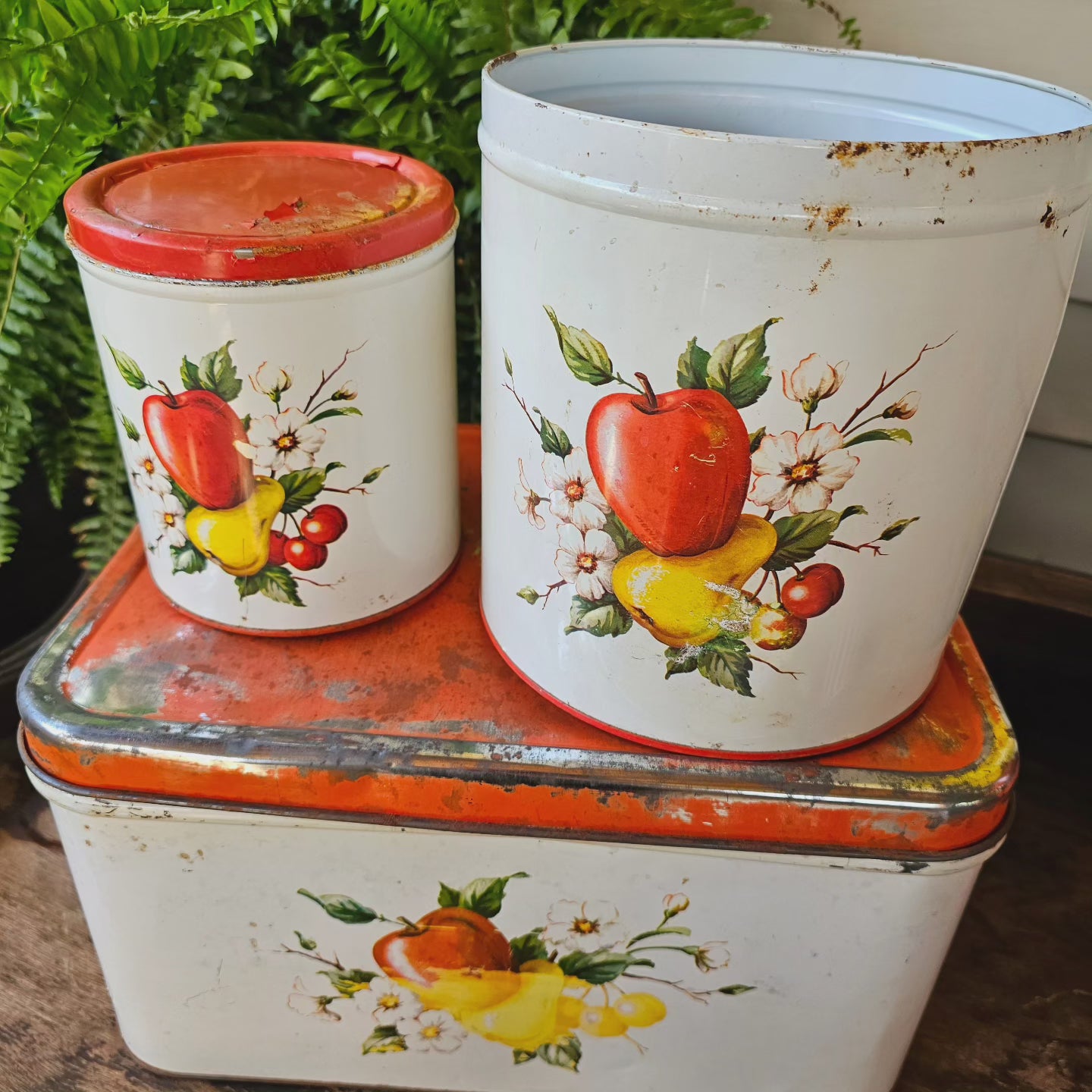Vintage Decoware Breadbox & Canister Set