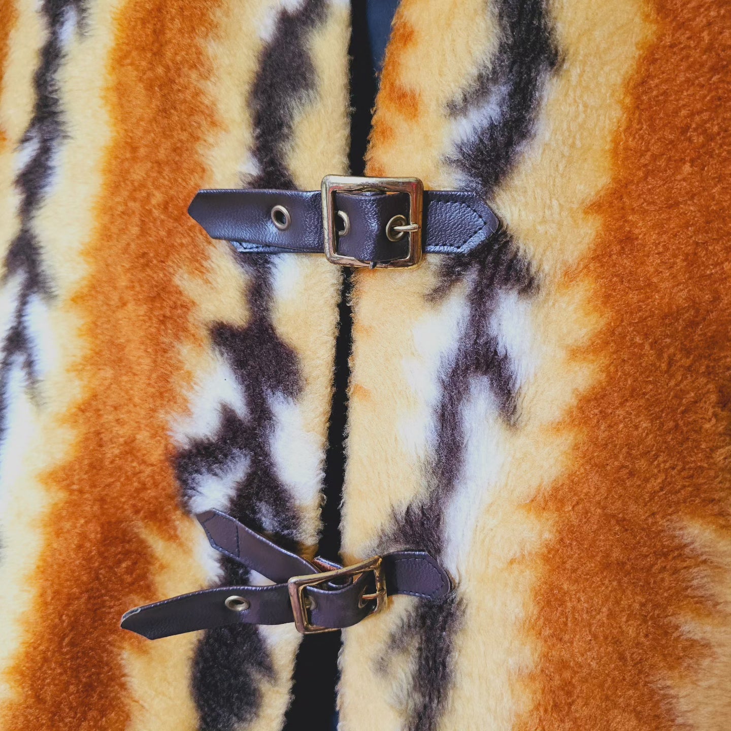 70s Faux Fur Animal Print Vest