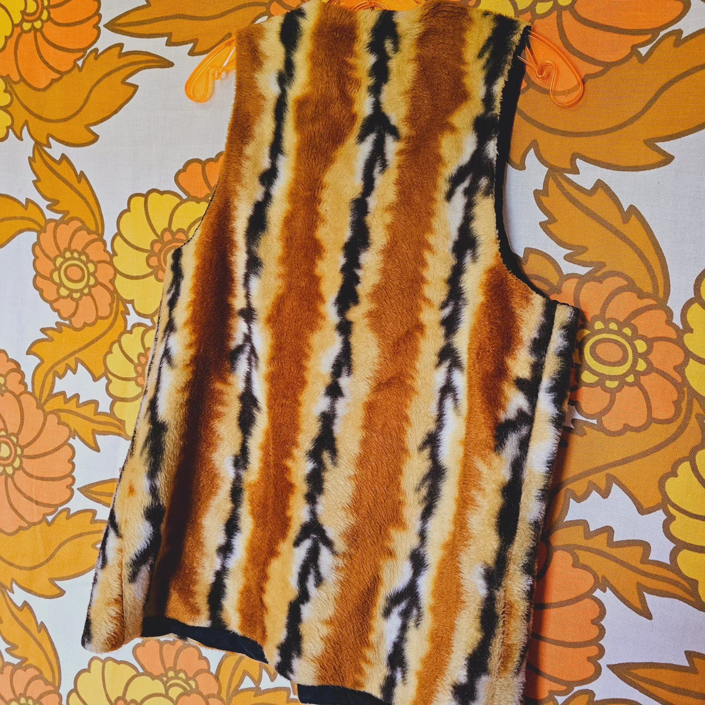 70s Faux Fur Animal Print Vest
