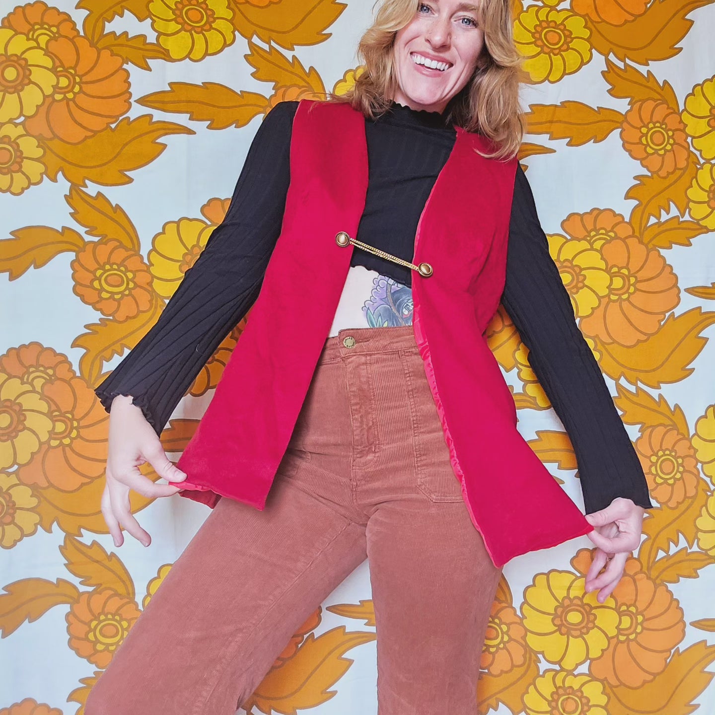70s Red & Brass Vest
