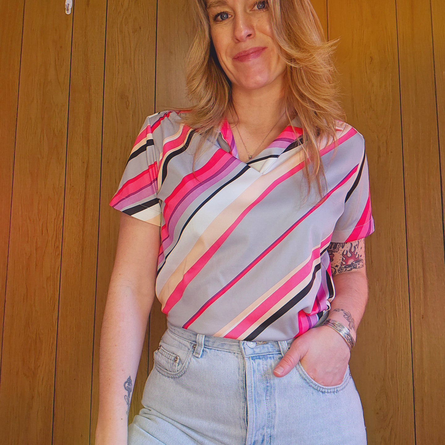 80's Striped Top (L)