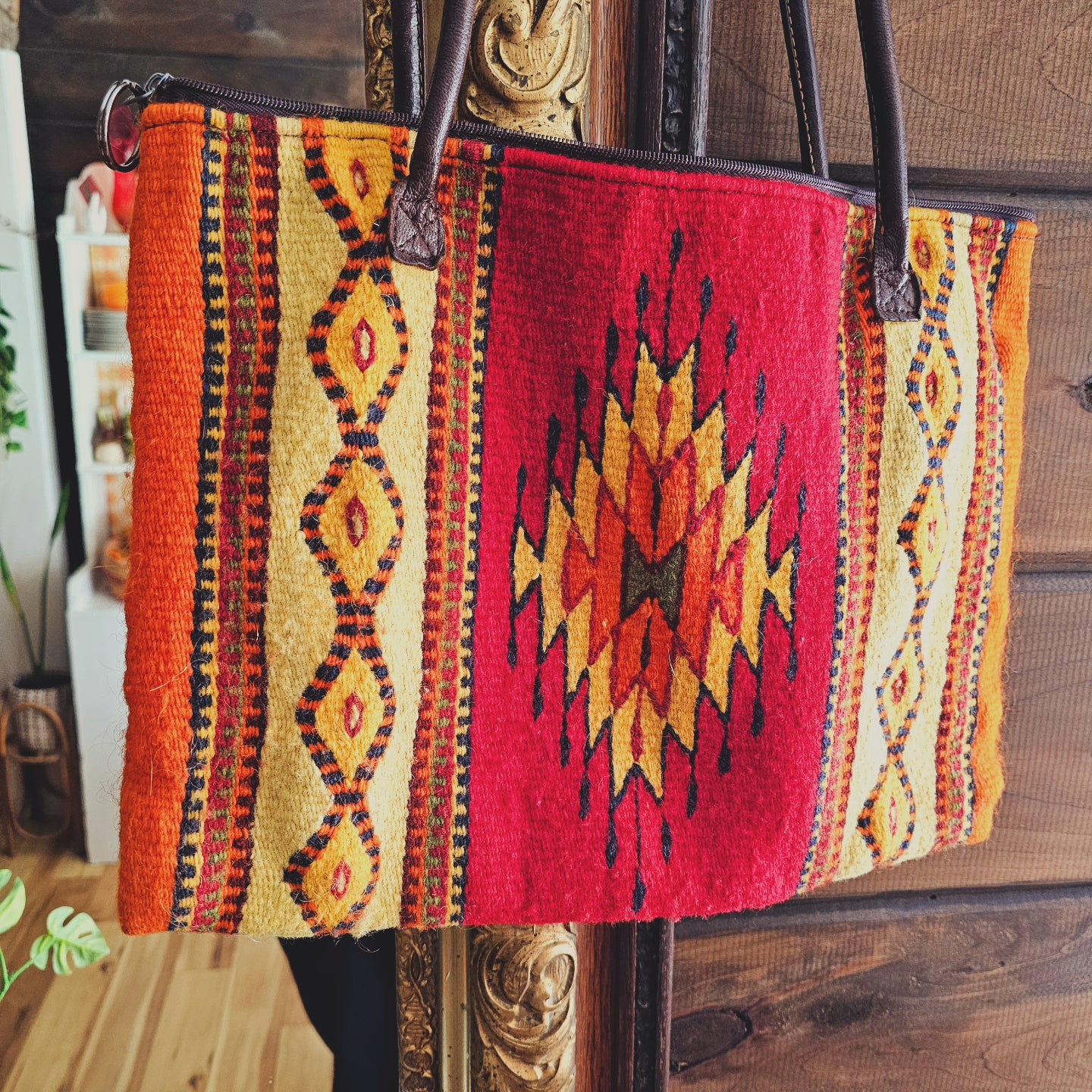 Vintage Autumn Tone Woven Bag