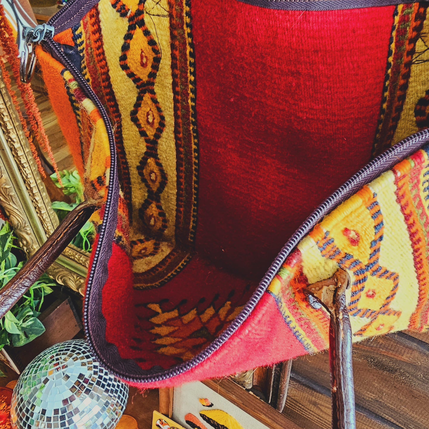 Vintage Autumn Tone Woven Bag