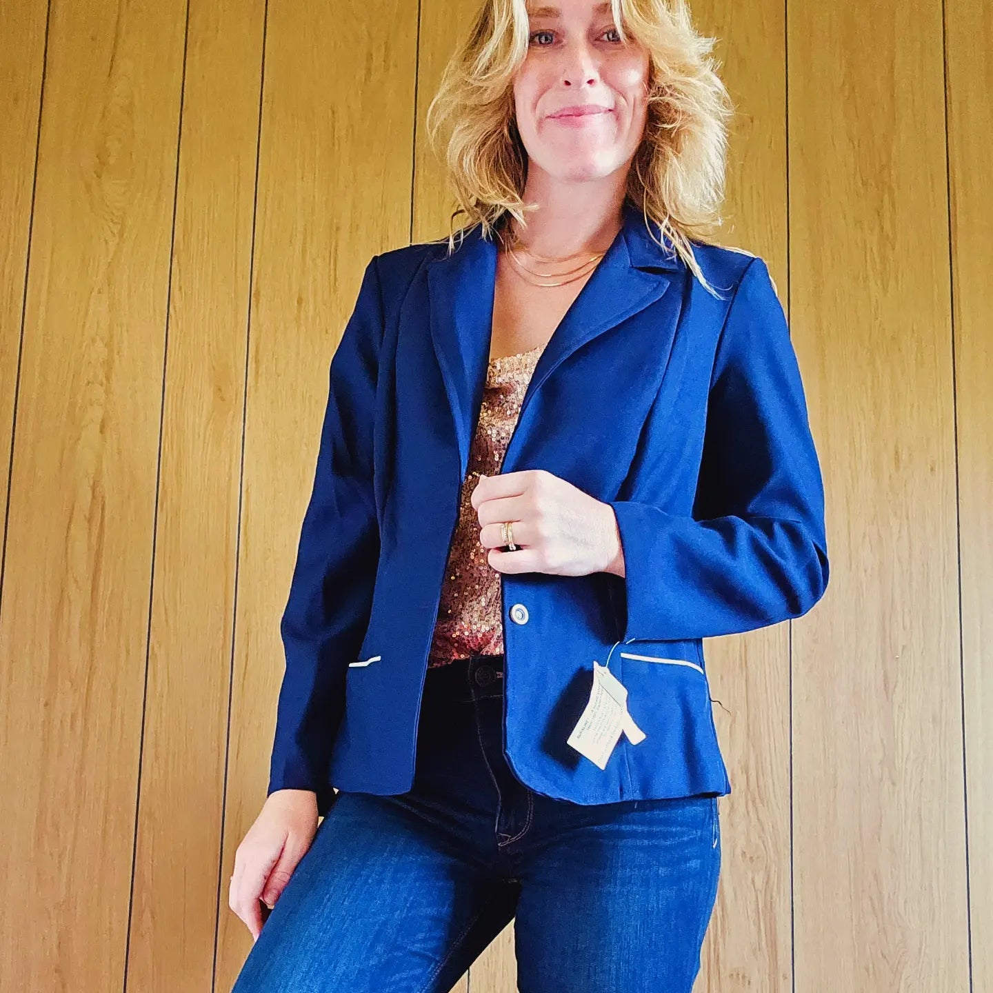 Deadstock 70s/80s Navy Blue Blazer (M/L)
