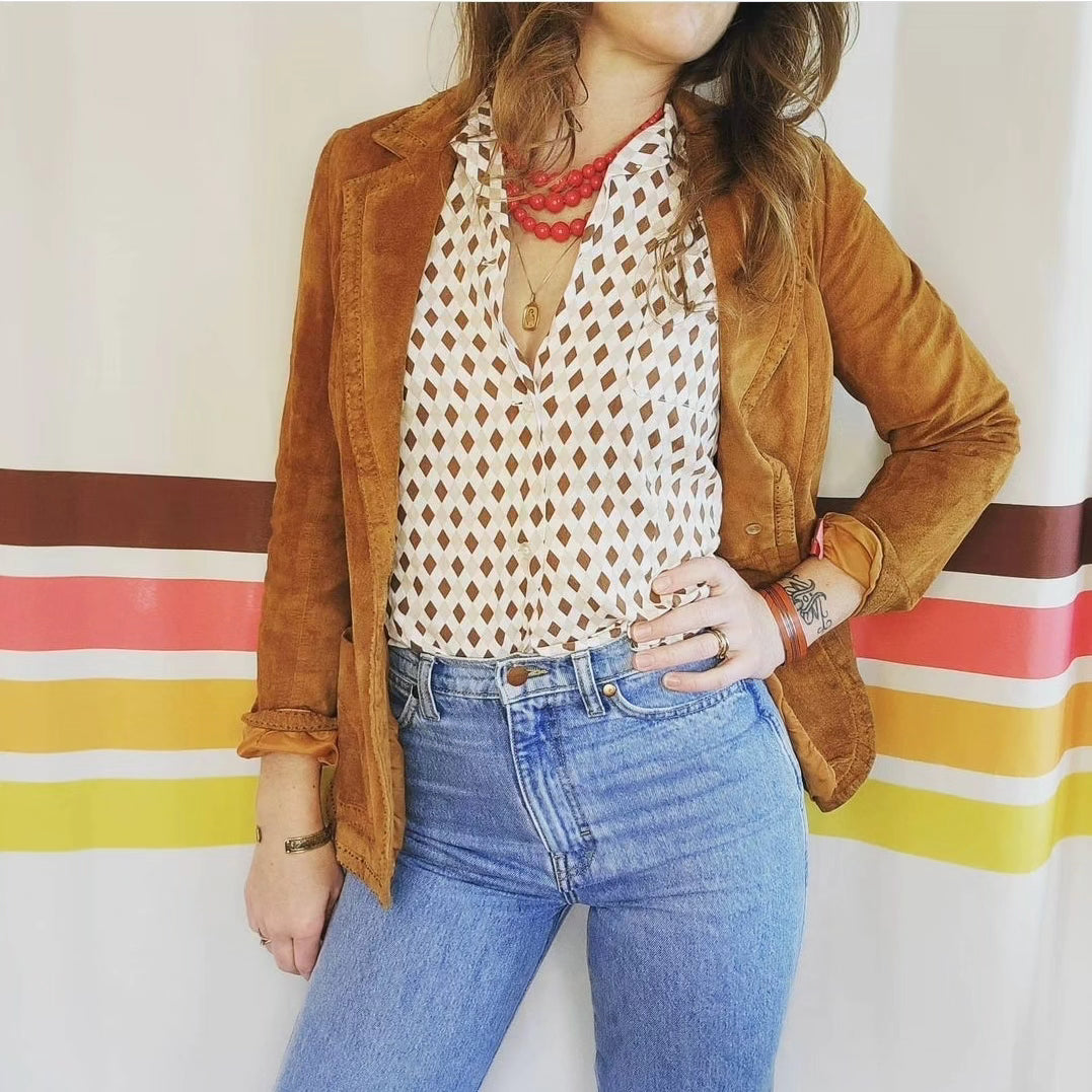 70s Diamond Checkered Sleeveless Top