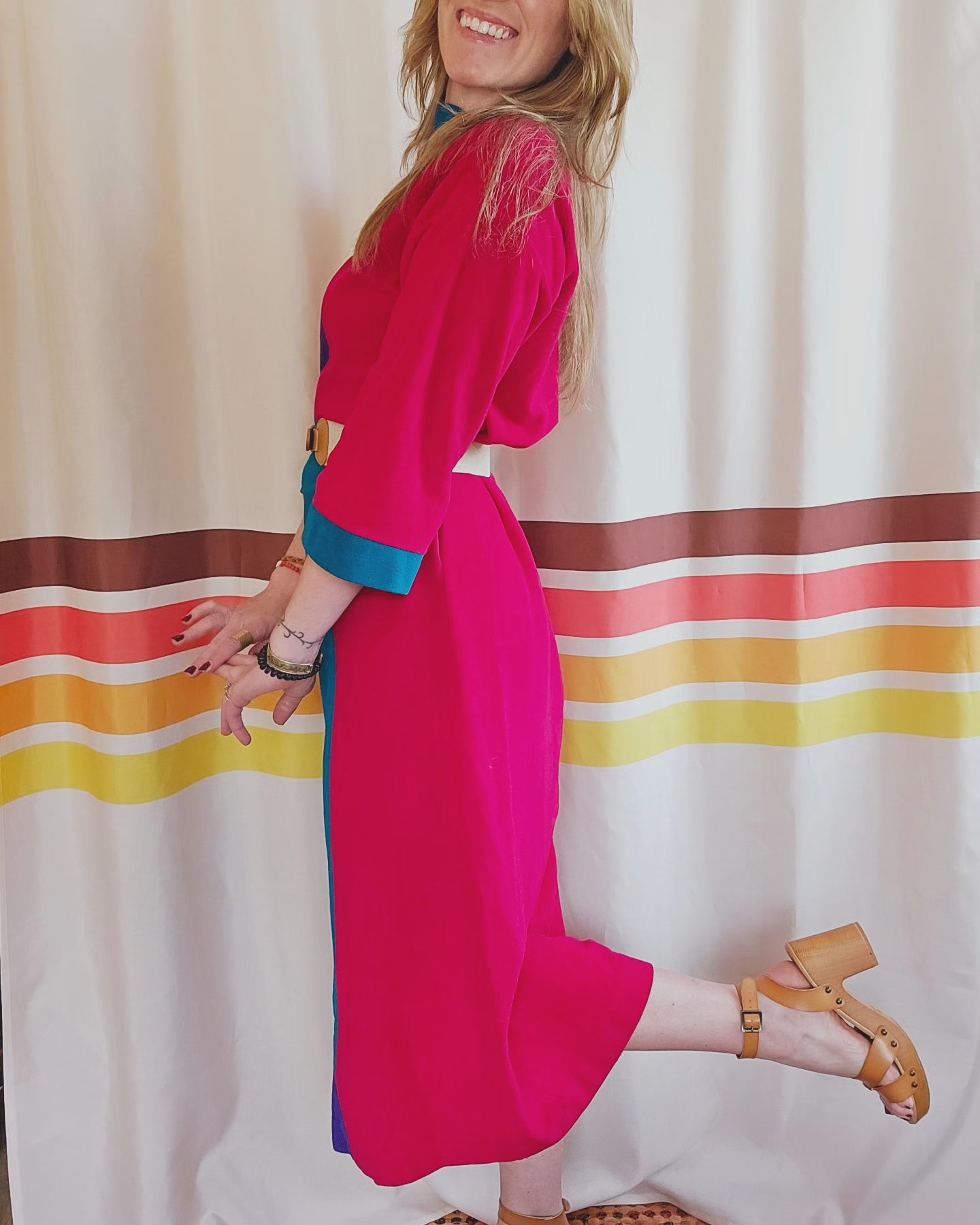 70s Vanity Fair Petites Velour Housecoat Dress