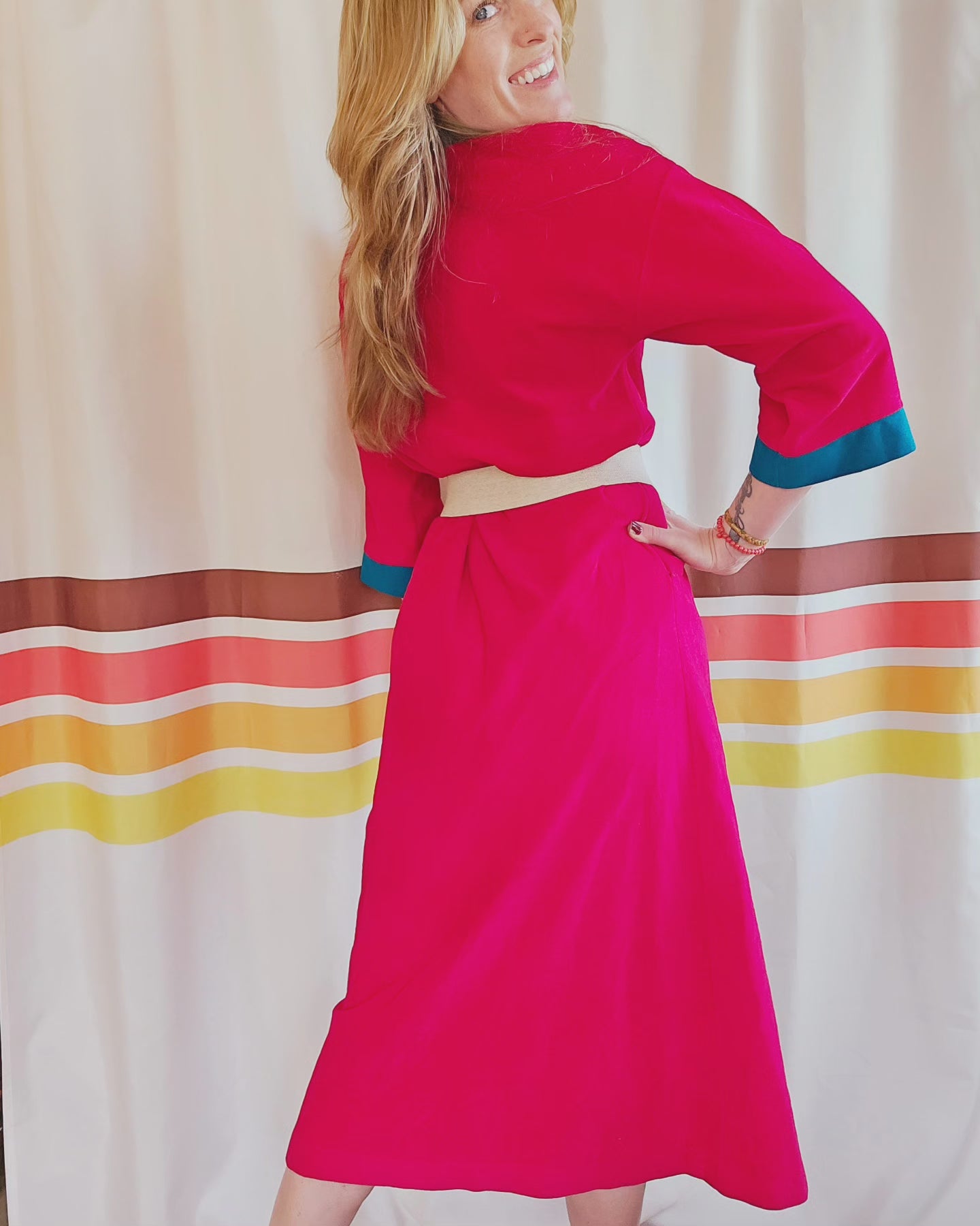 70s Vanity Fair Petites Velour Housecoat Dress