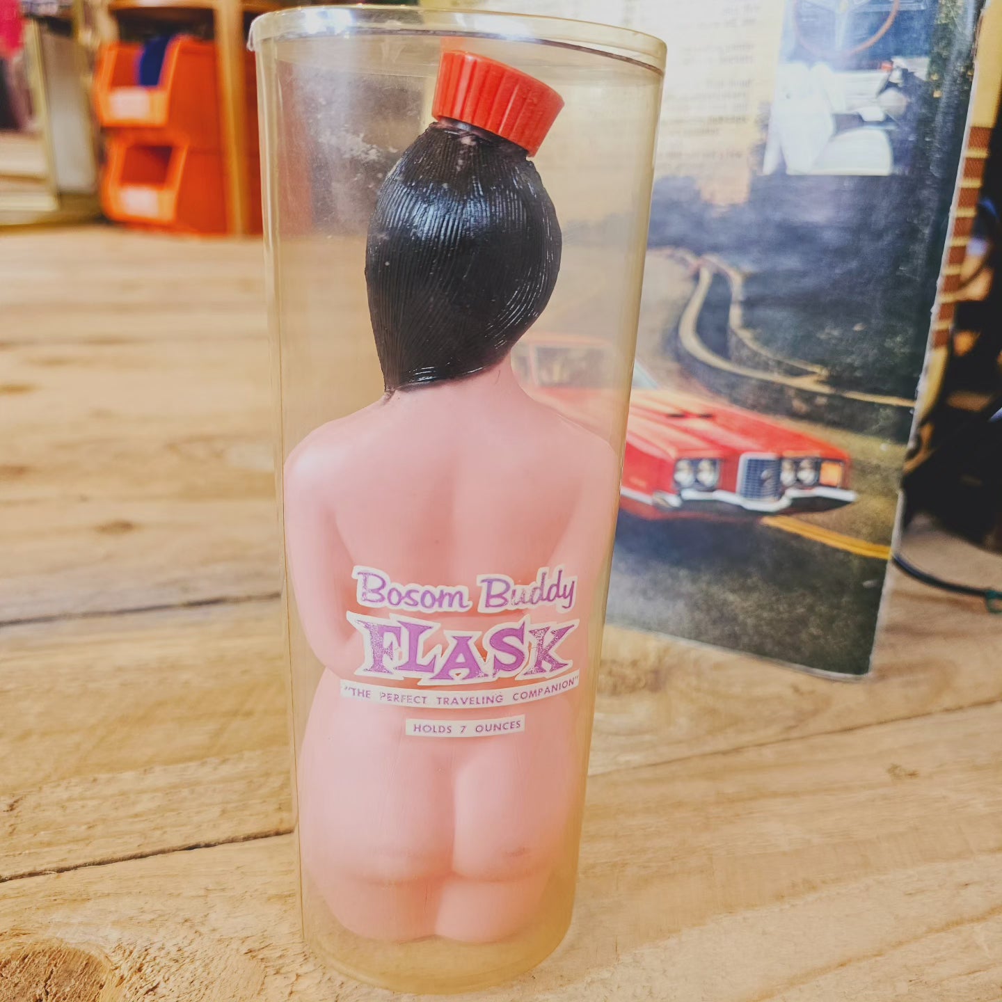 Rare 1960s Bosom Buddy Pinup Flask