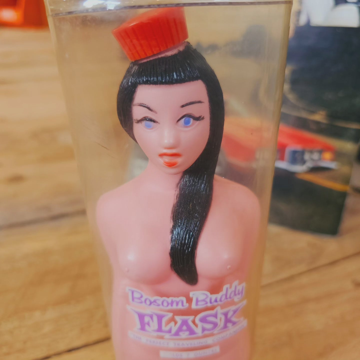 Rare 1960s Bosom Buddy Pinup Flask