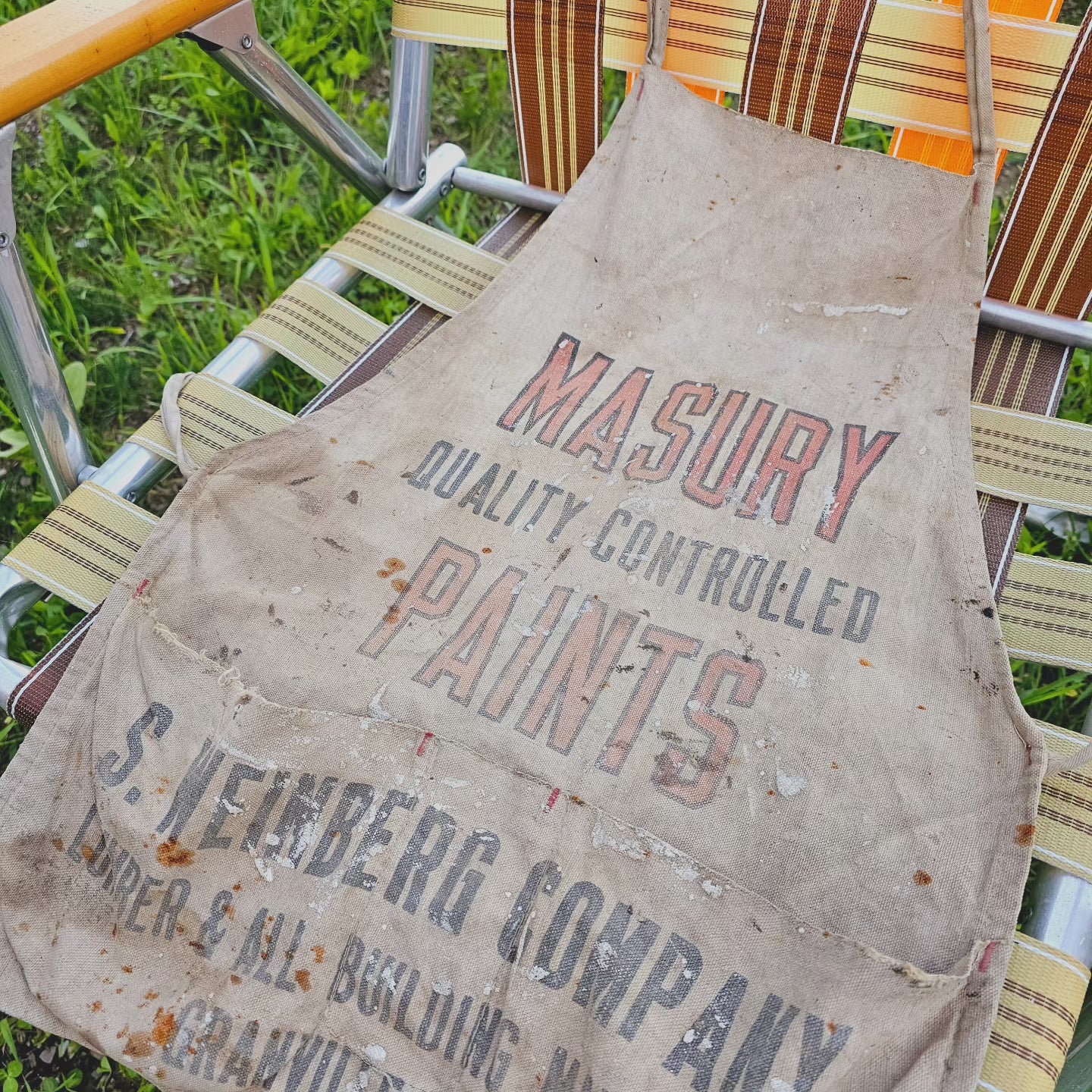 Thrashed Vintage Masury Paints Apron