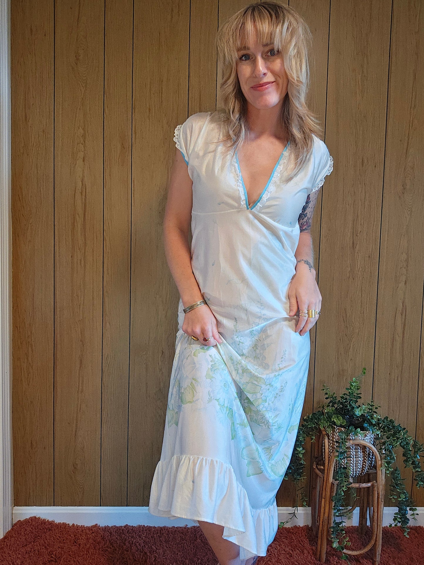 60s/70s Mistra Floral Nightgown (S/M)