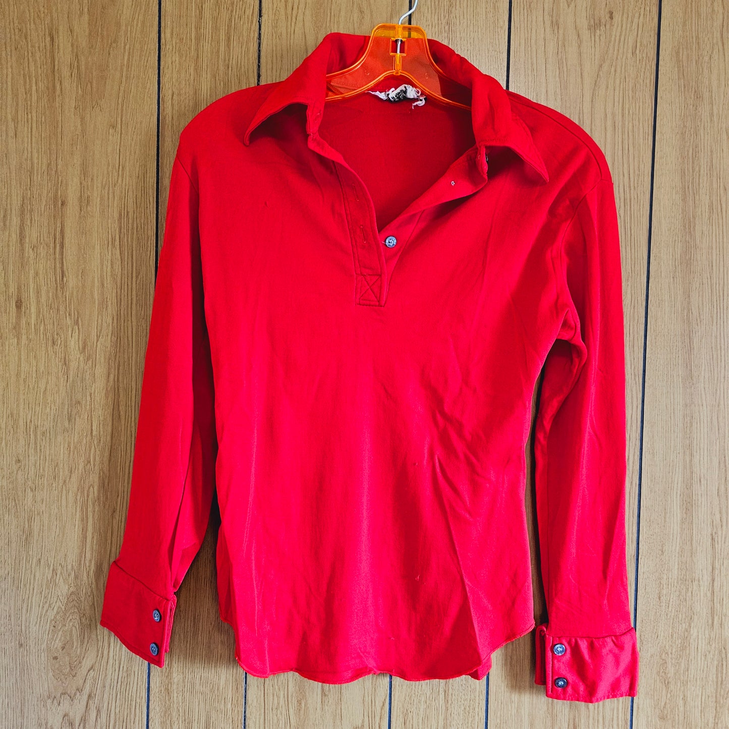 70s/80s Red Stretch Collar Top (XS/S)