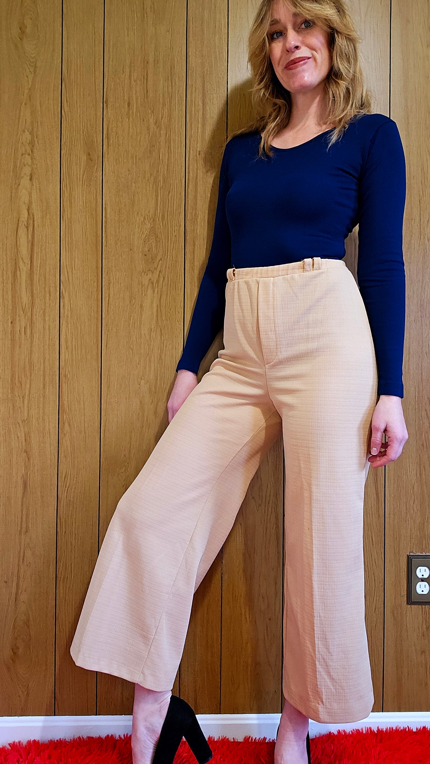 60s/70s Navy Blue Leotard Top