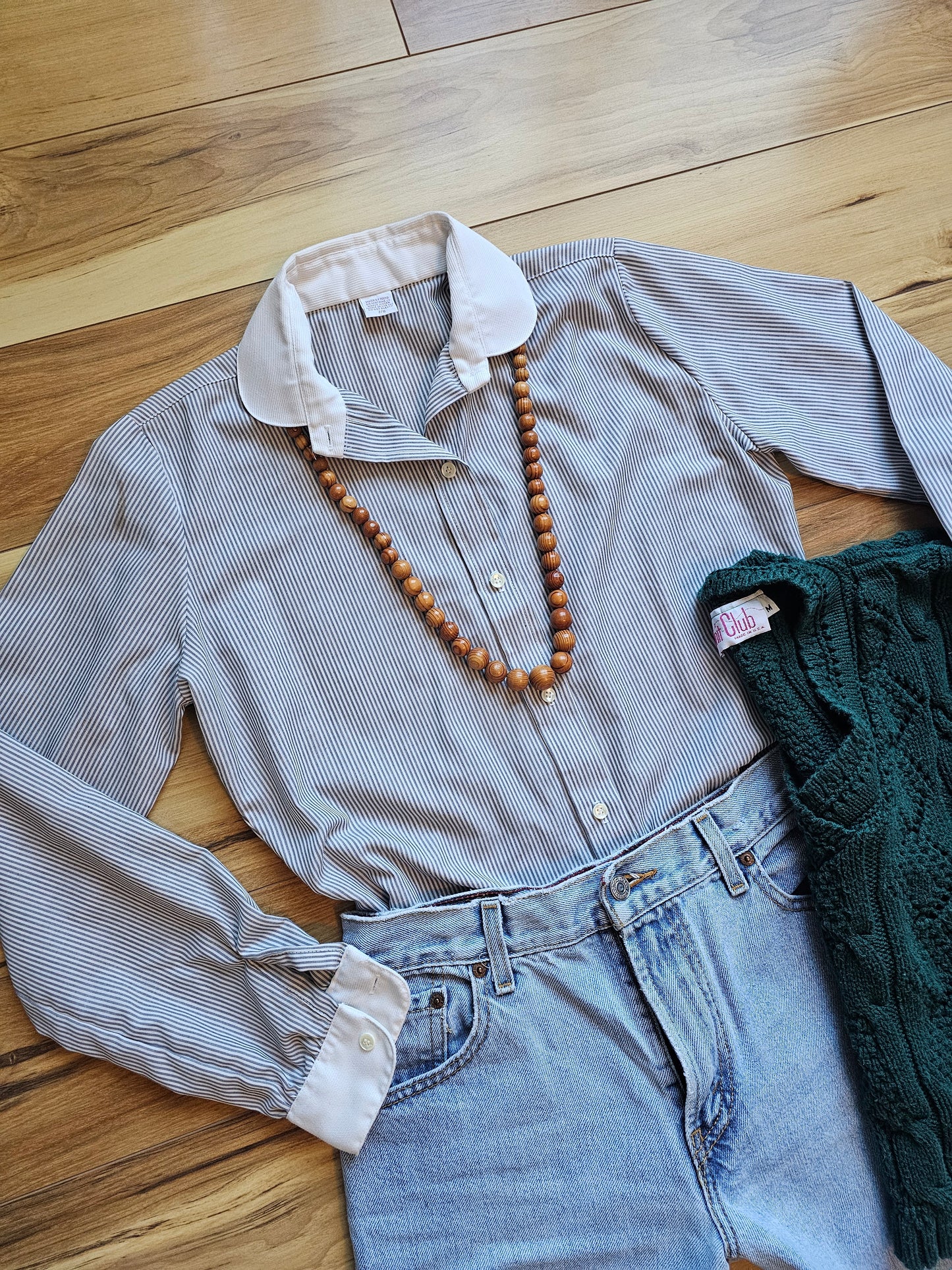 80s/90s Striped Button Down (M)