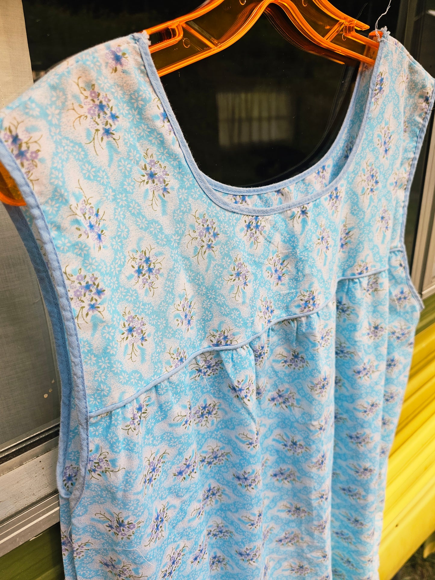 60s Blue Nightie/Sleep Dress (L)