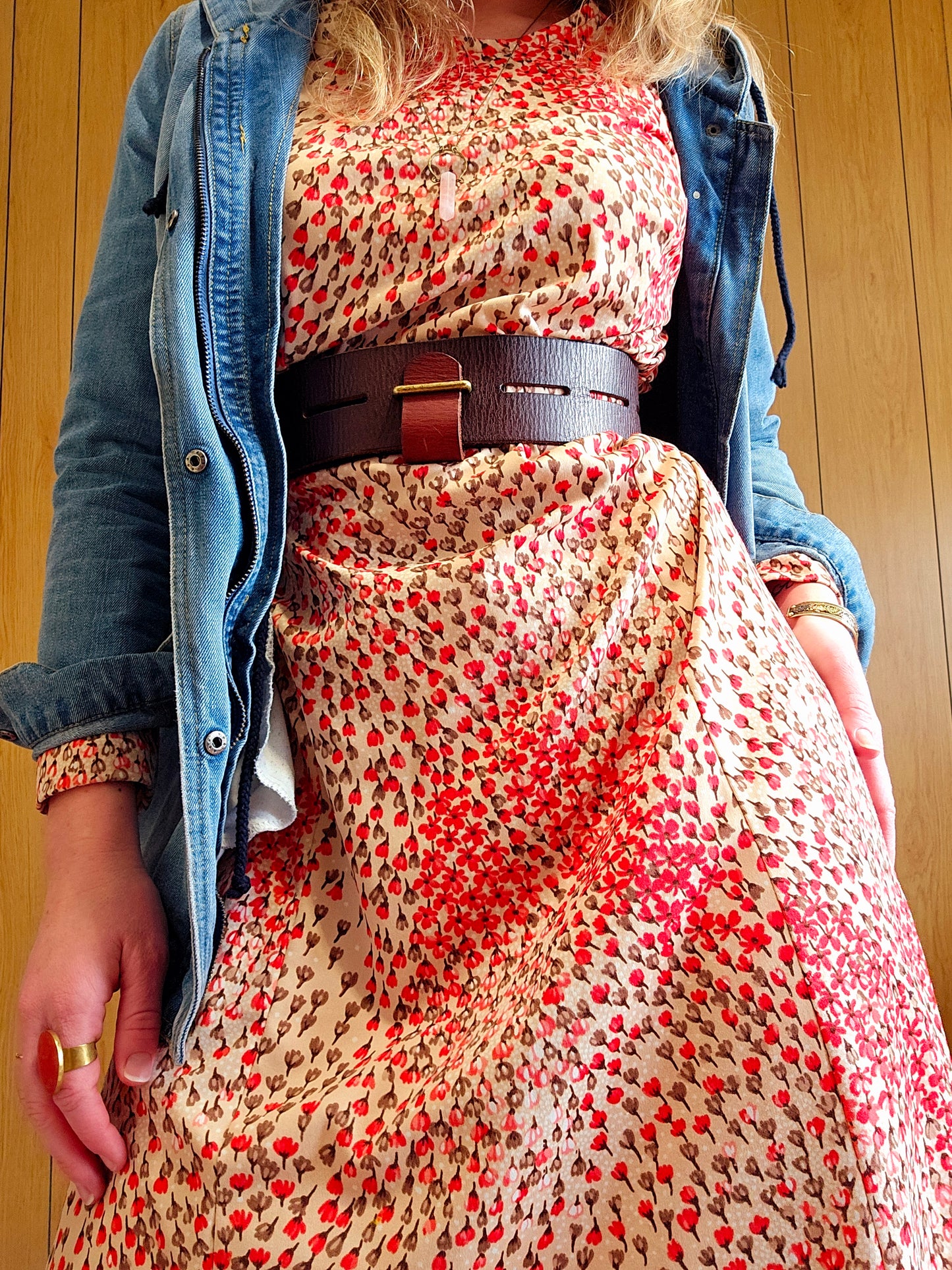 60s/70s Floral Dress (L)
