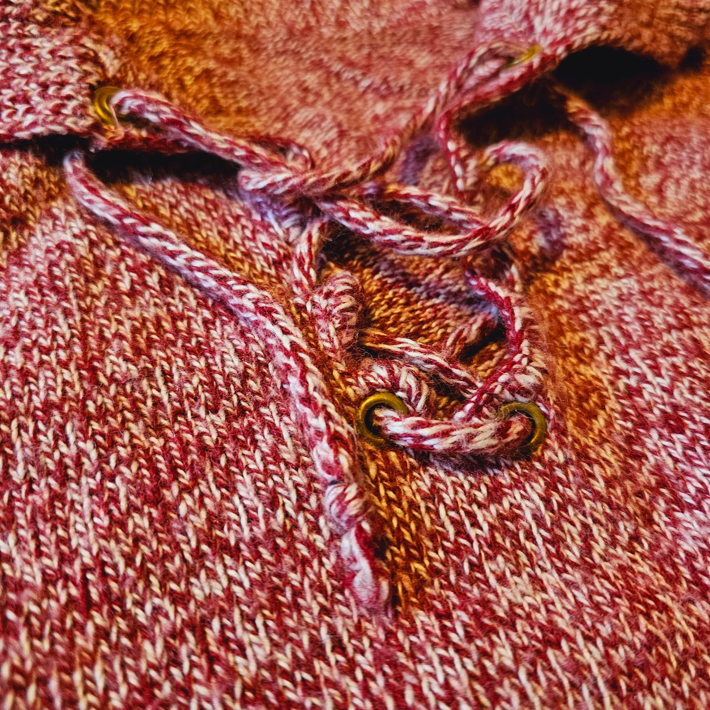 60s/70s Burgundy Lace Up Front Sweater Tee