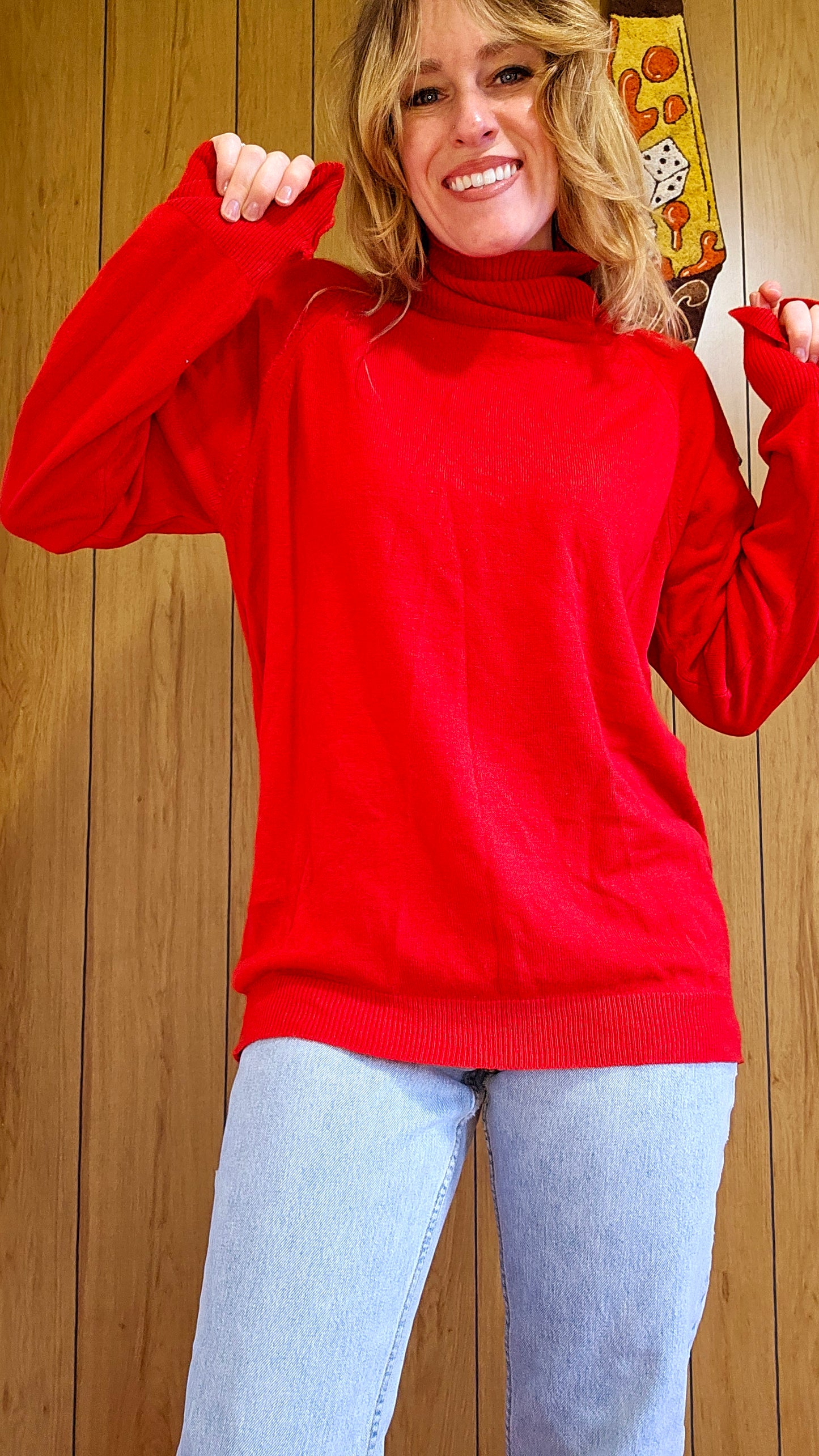 60s/70s Red Sweater (Mens M/Womens L)