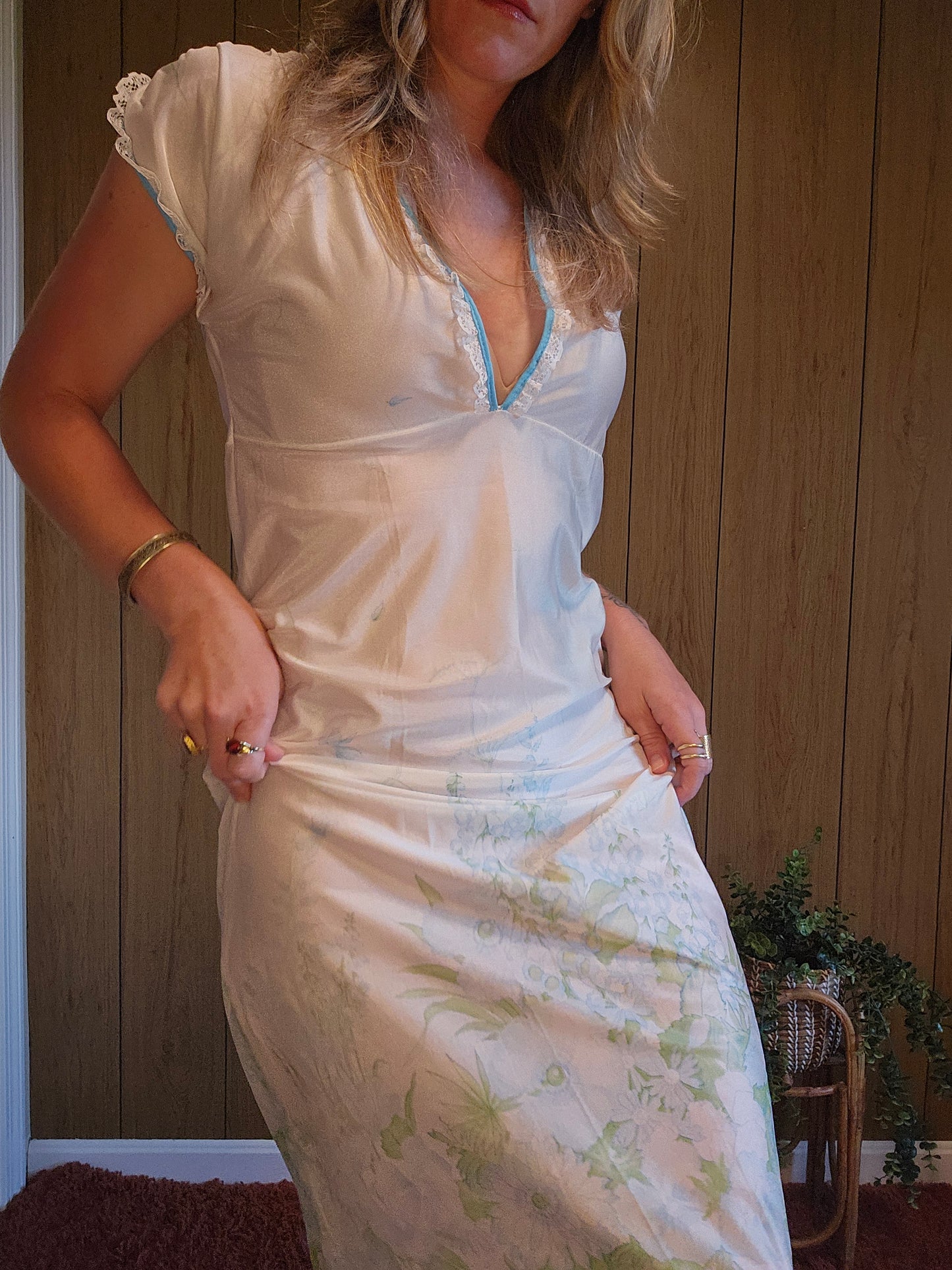 60s/70s Mistra Floral Nightgown (S/M)