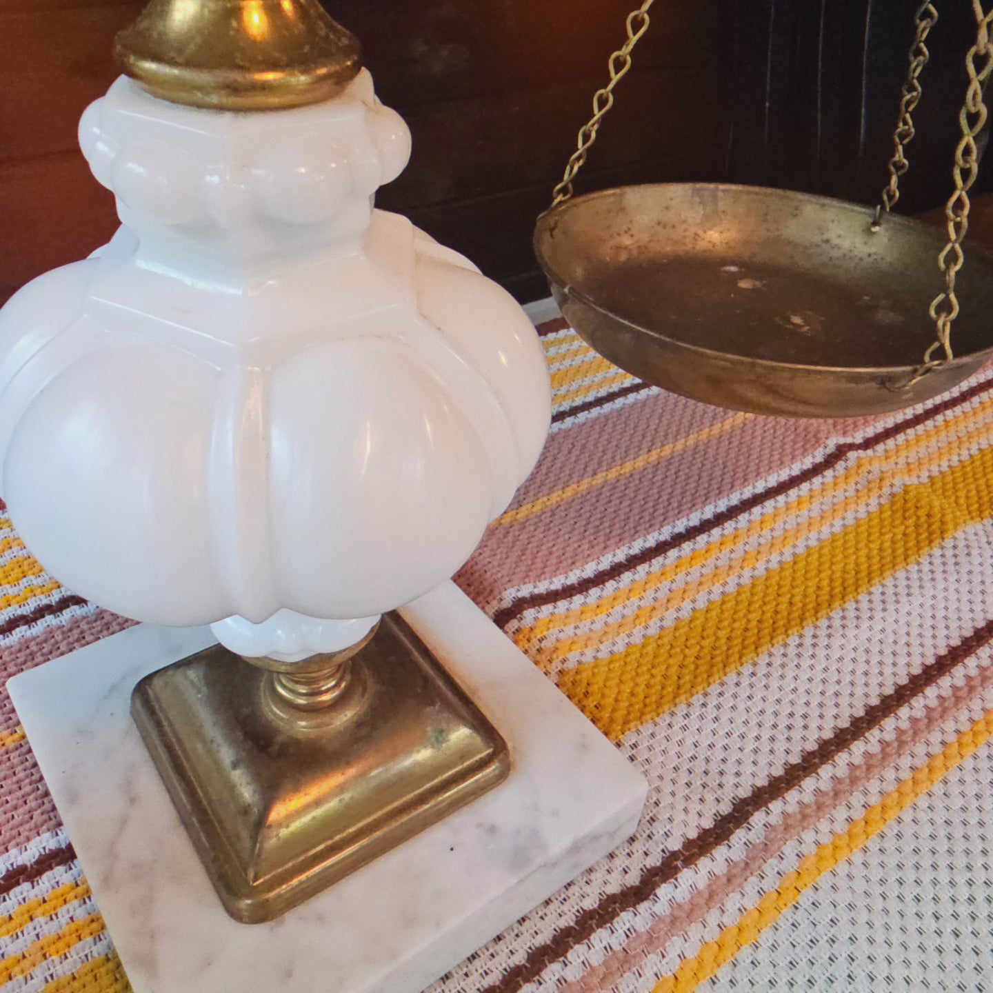 Midcentury Brass & Marble Scale