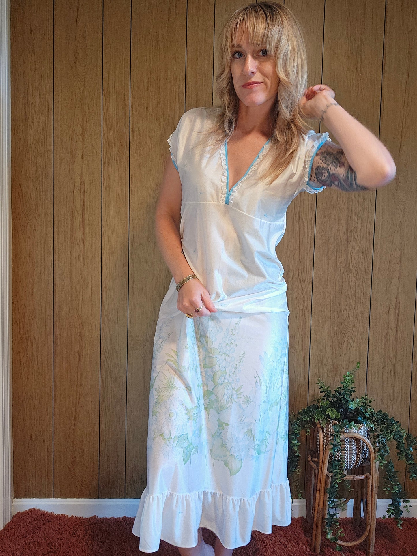 60s/70s Mistra Floral Nightgown (S/M)