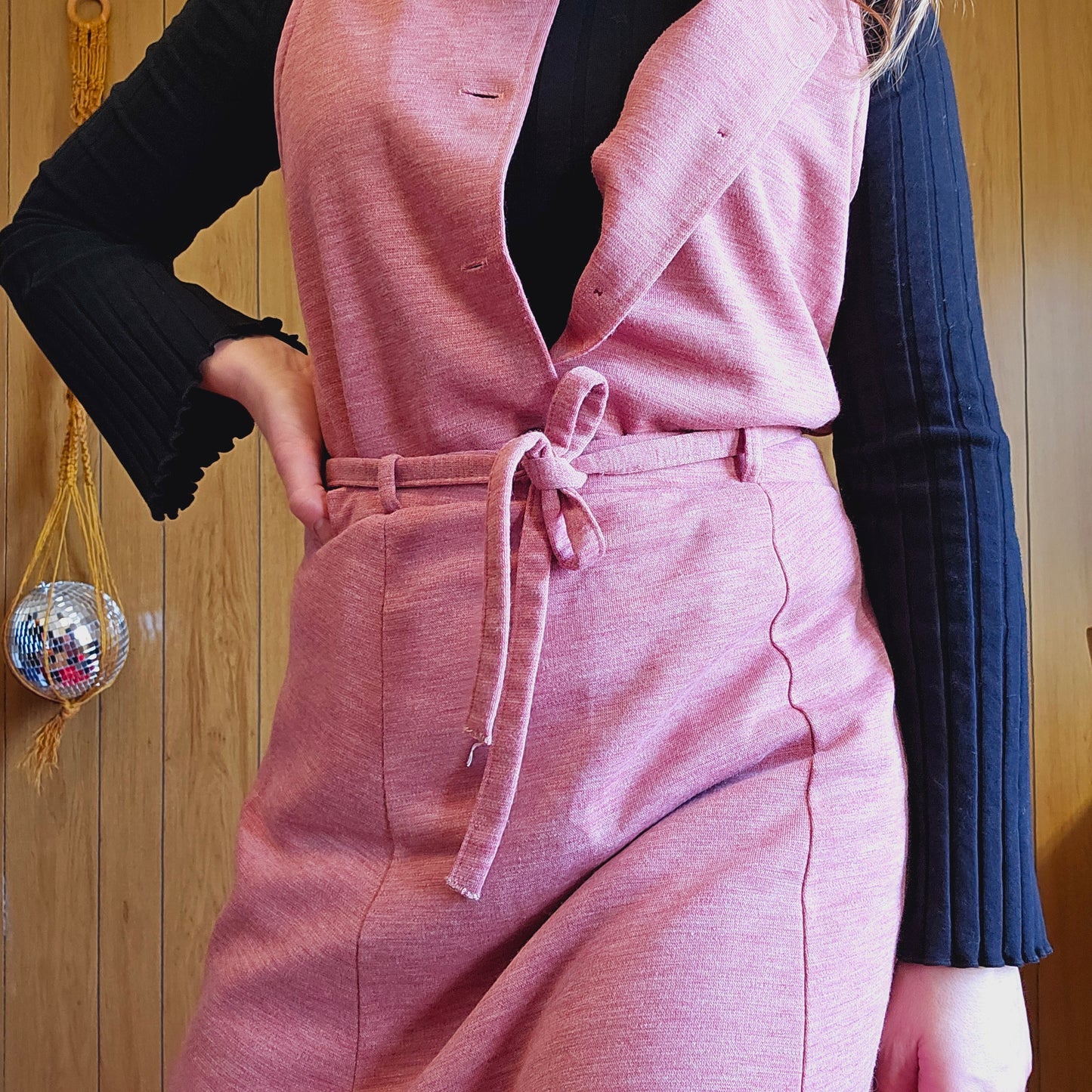 60s Russ Skirt & Blazer Vest Set (L)