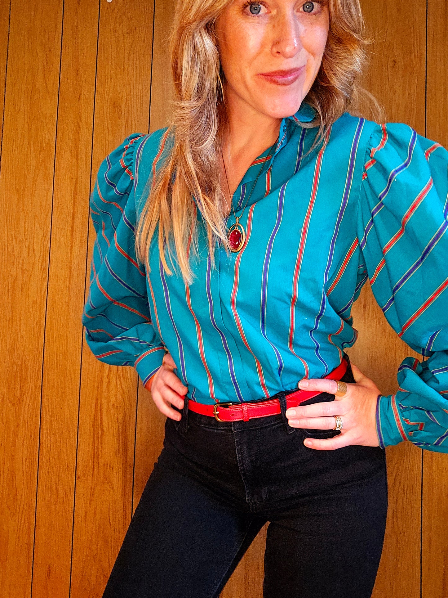 70s/80s Balloon Sleeve Top (M/L)