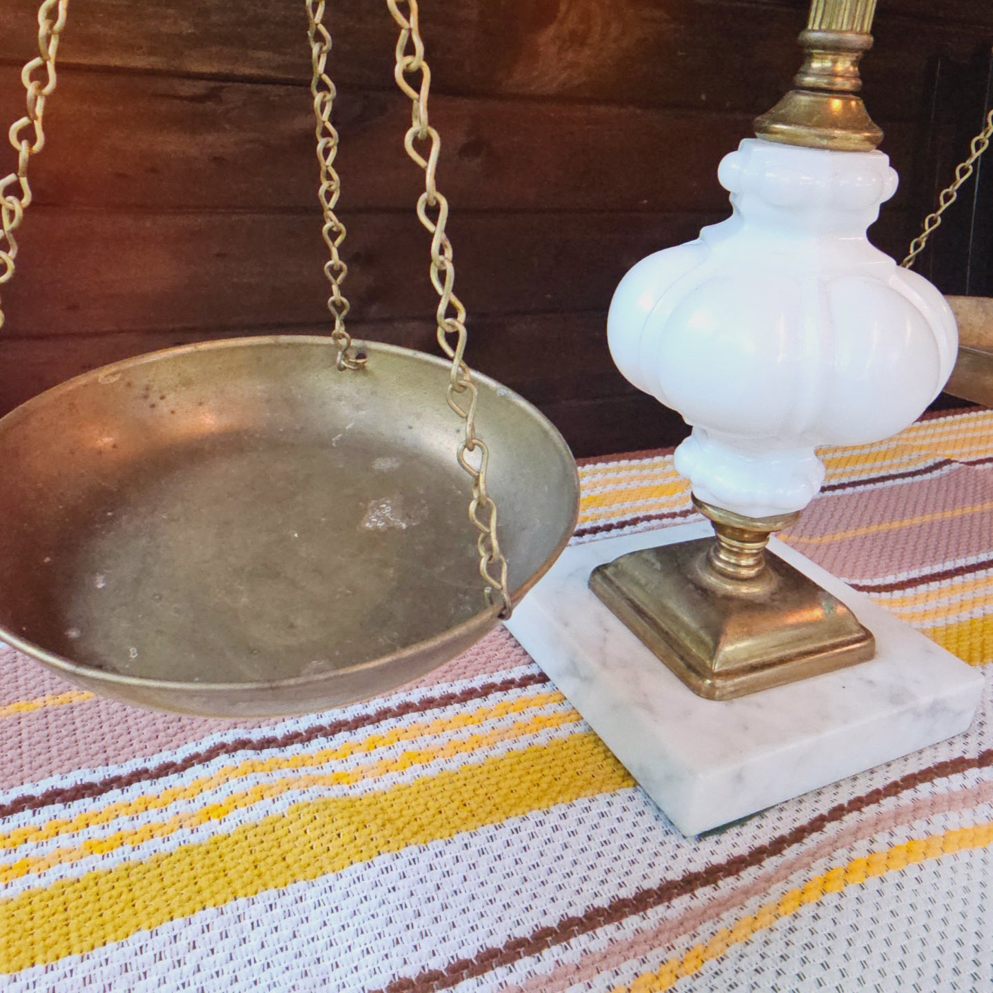 Midcentury Brass & Marble Scale
