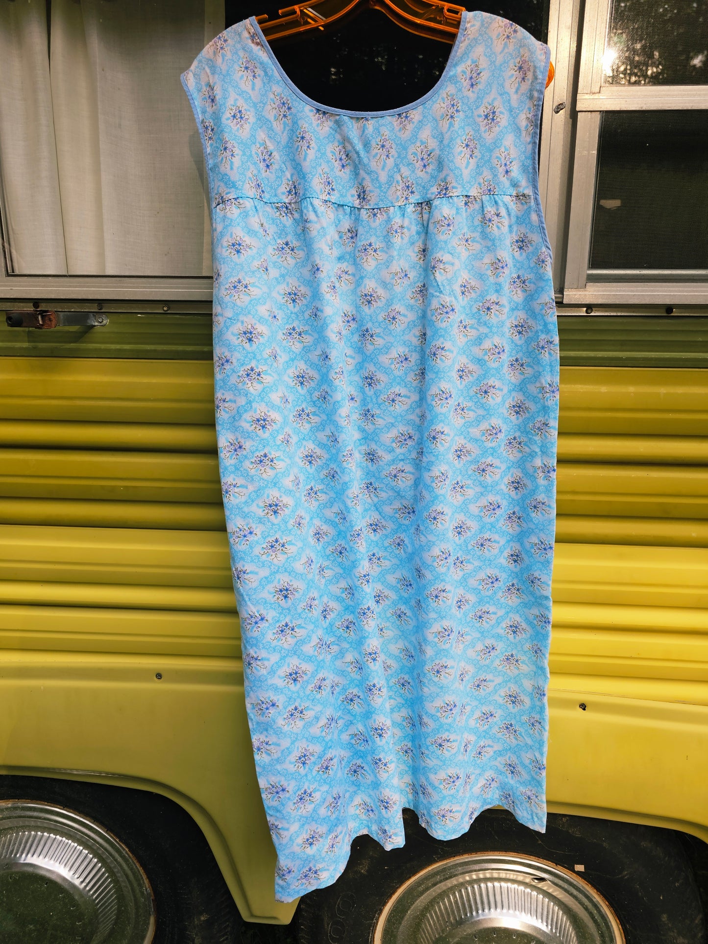 60s Blue Nightie/Sleep Dress (L)