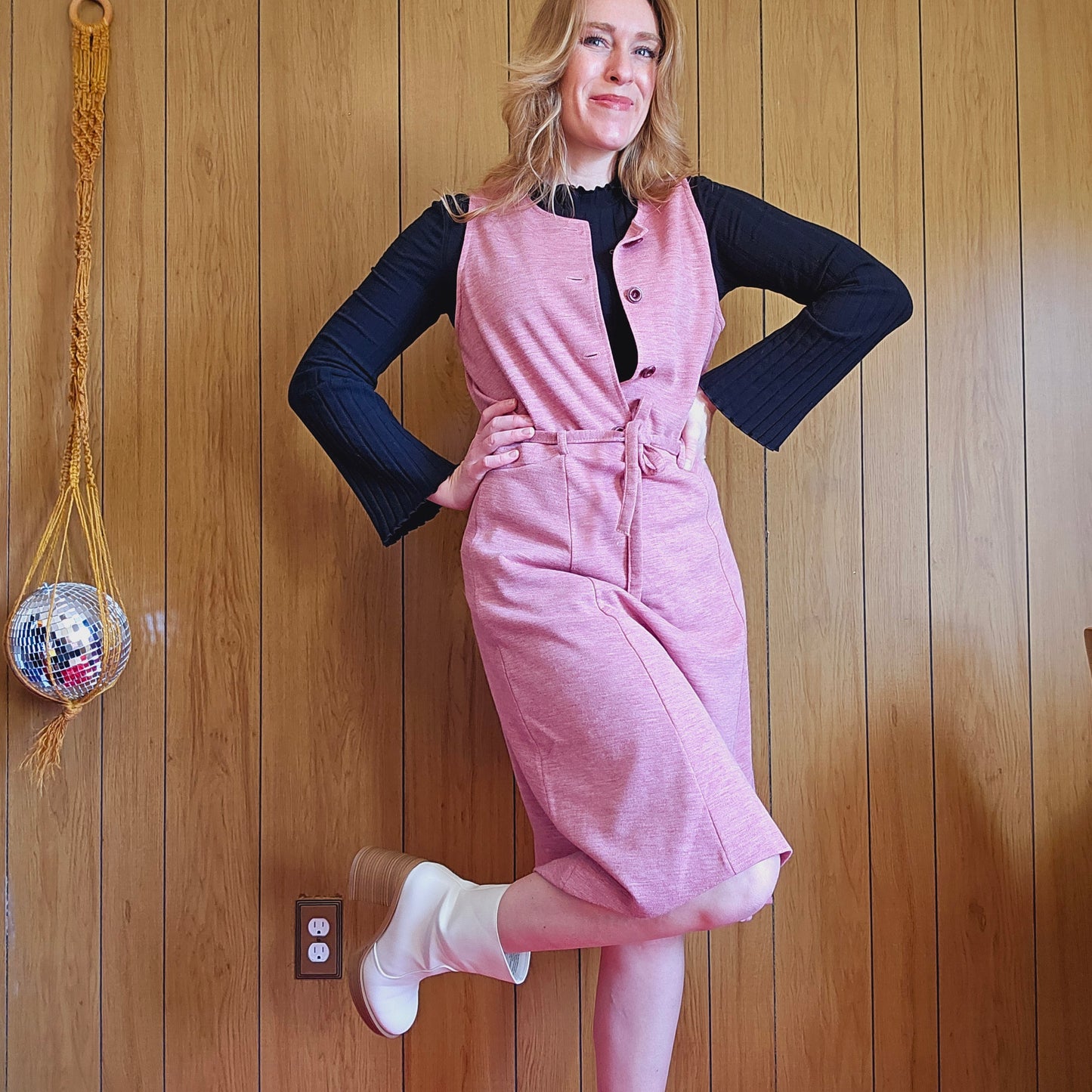 60s Russ Skirt & Blazer Vest Set (L)