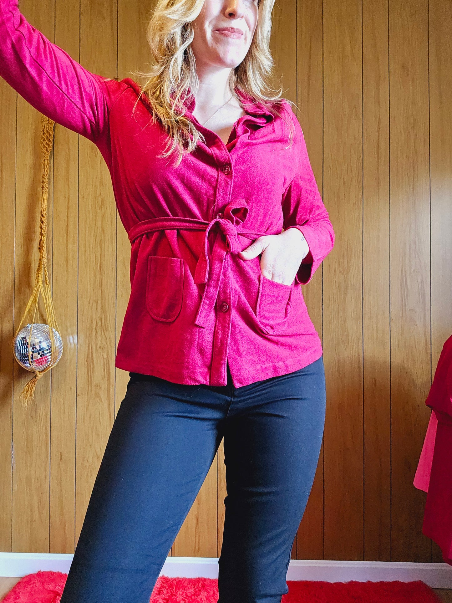 70s Velvetty Velour Blend Top (M)